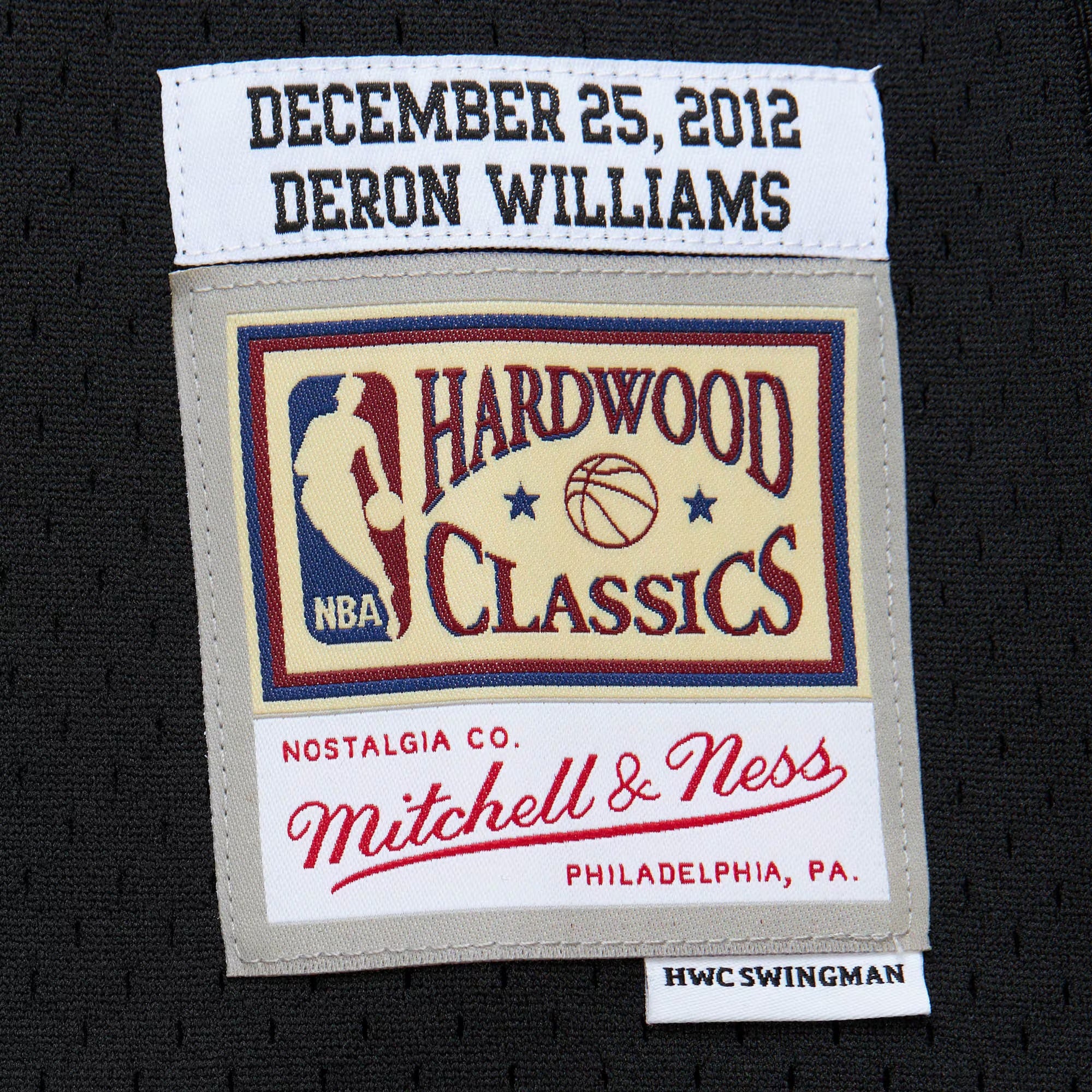 MENS MITCHELL & NESS NBA DAY JERSEY NETS 2012 DERON WILLIAMS