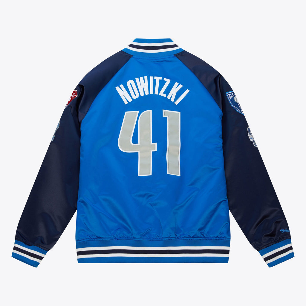 MENS MITCHELL & NESS HOF N&N SATIN JACKET MAVERICKS DIRK NOWITZKI
