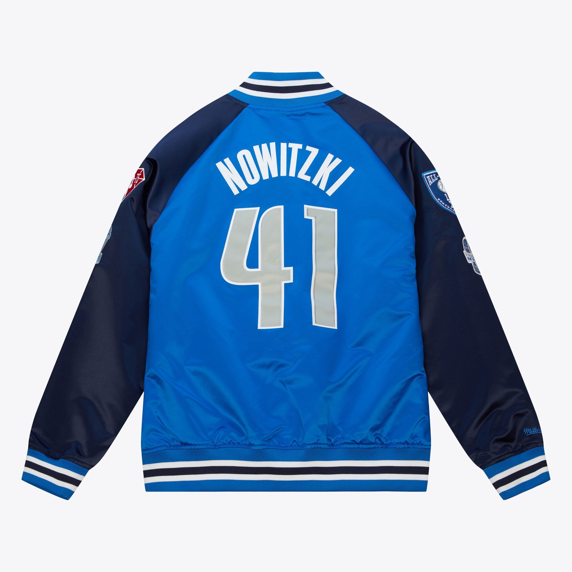MENS MITCHELL & NESS HOF N&N SATIN JACKET MAVERICKS DIRK NOWITZKI