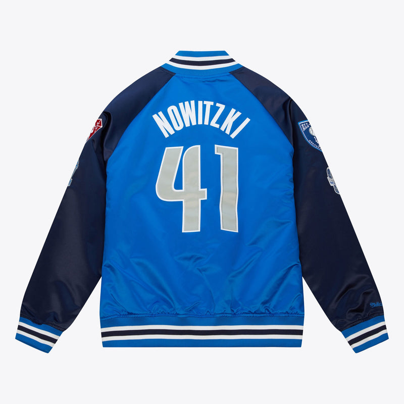 MENS MITCHELL & NESS HOF N&N SATIN JACKET MAVERICKS DIRK NOWITZKI
