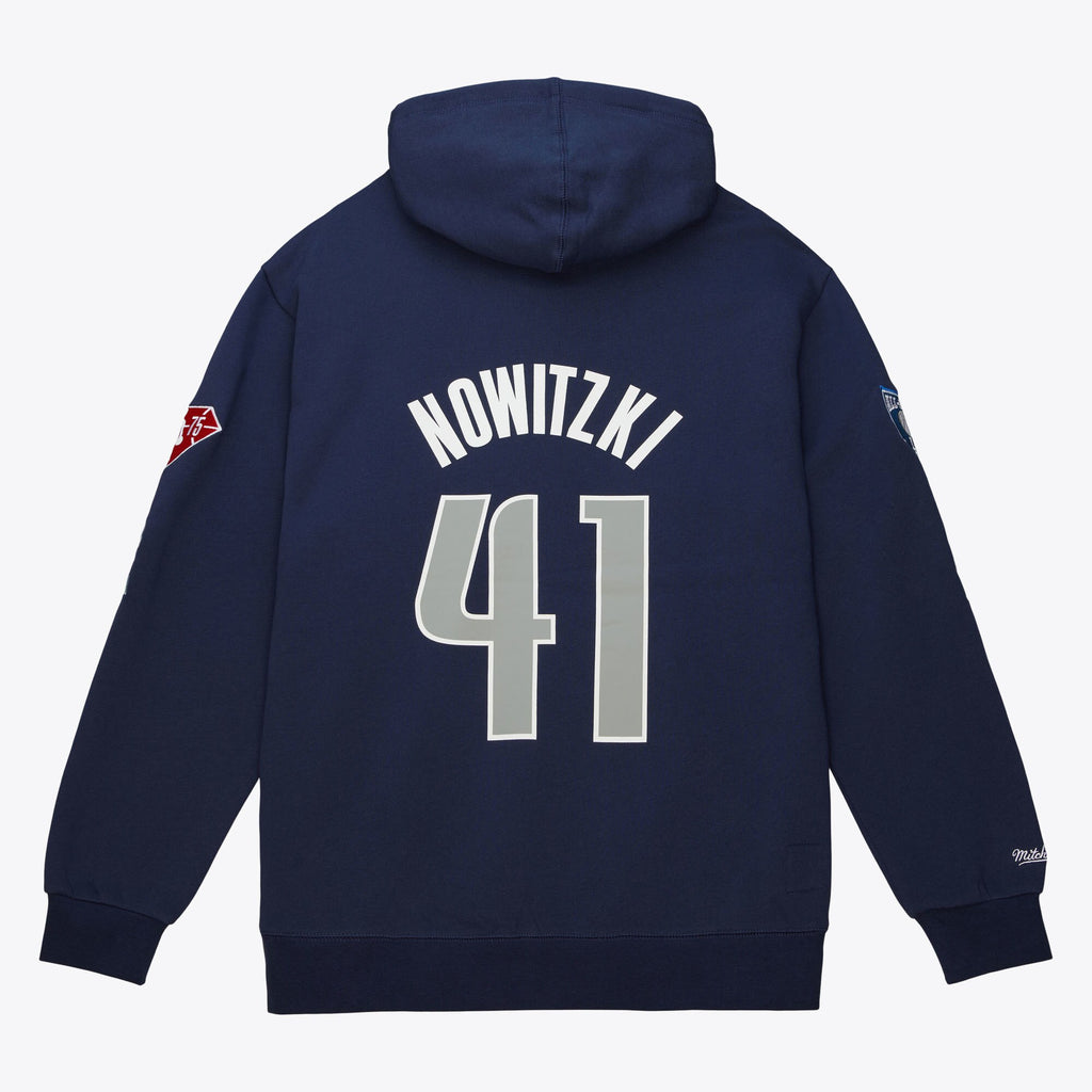 MENS MITCHELL & NESS HOF FLEECE HOODIE MAVERICKS DIRK NOWITZKI