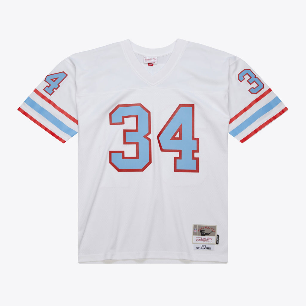 Mens Mitchell & Ness NFL WHITE JERSEY OILERS 1979 EARL CAMPBELL