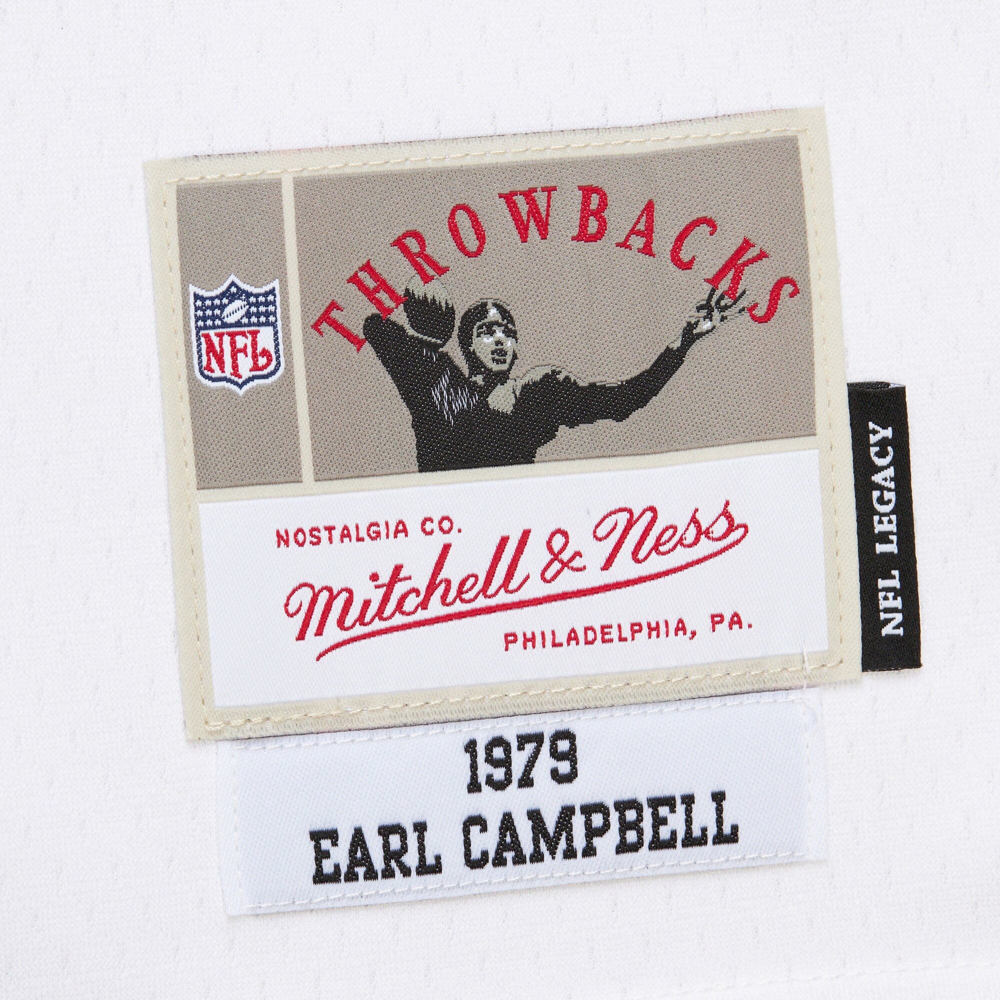 Mens Mitchell & Ness NFL WHITE JERSEY OILERS 1979 EARL CAMPBELL
