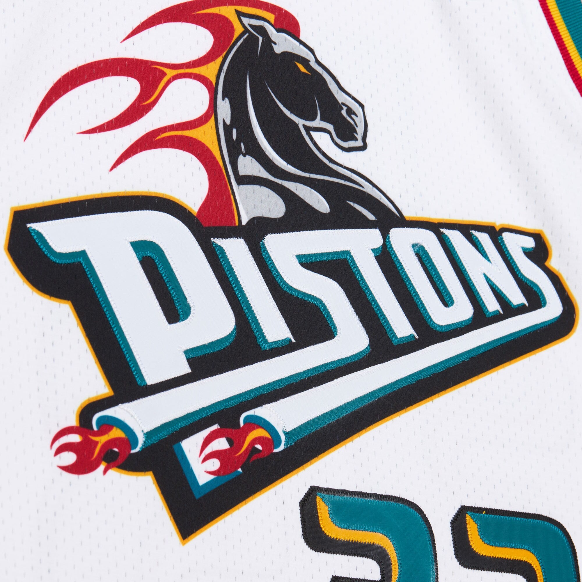 Mens Mitchell & Ness NBA WHITE JERSEY PISTONS 2000 GRANT HILL