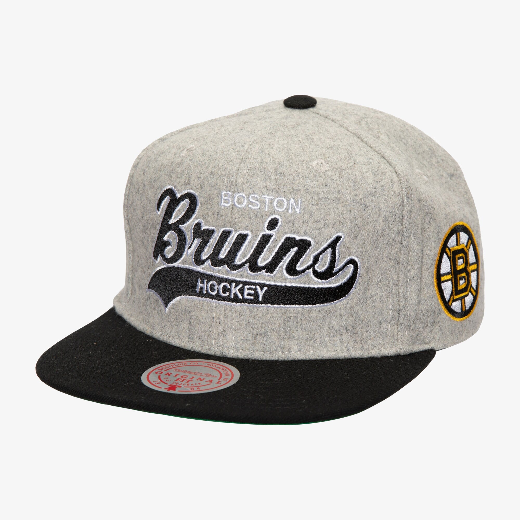 MENS MITCHELL & NESS NHL TAILSWEEP 2.0 MELTON SNAPBACK BRUINS