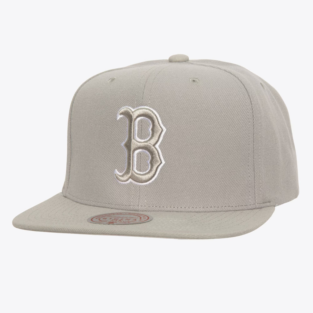 MENS MITCHELL & NESS MLB EVERGREEN GREY WHITE SNAPBACK RED SOX