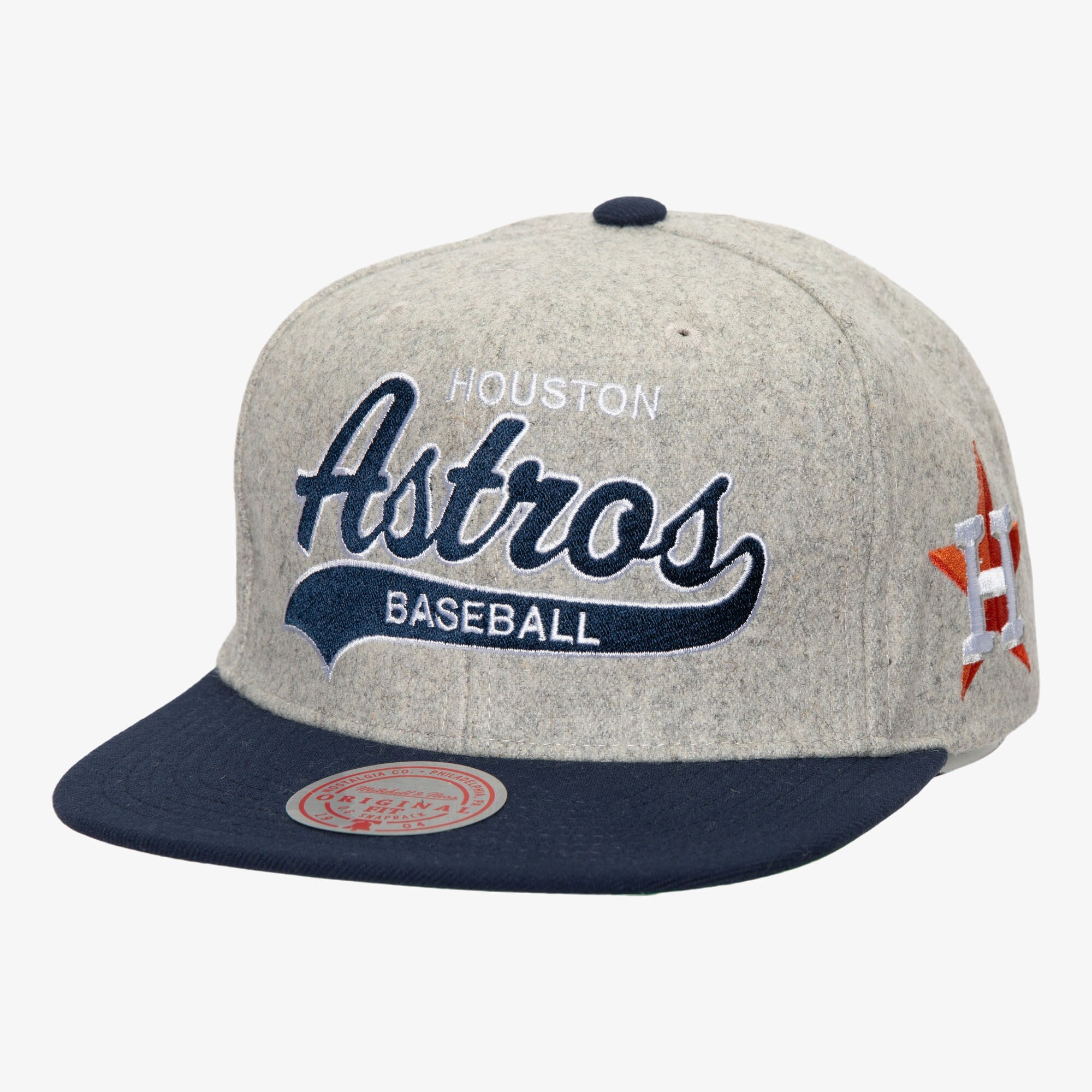 MENS MITCHELL & NESS MLB TAILSWEEP 2.0 MELTON SNAPBACK ASTROS - GREY