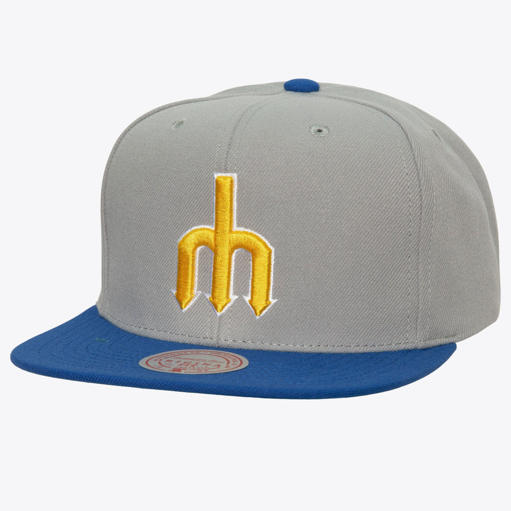 MENS MITCHELL & NESS MLB AWAY SNAPBACK COOP MARINERS - GREY