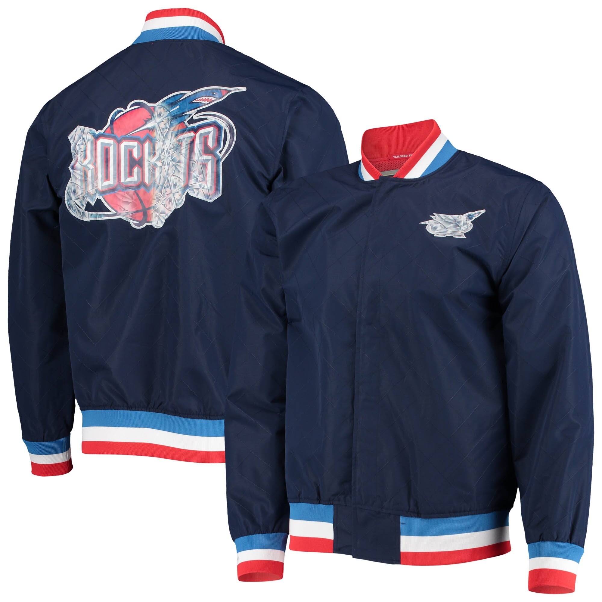 [OJBF1201-HROYYPPPBLUE] MENS MITCHELL & NESS 75TH ANNI WARM UP JACKET ROCKETS