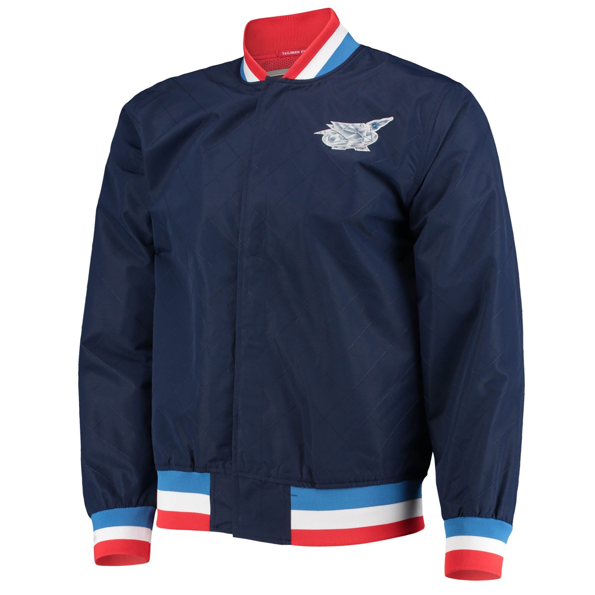 [OJBF1201-HROYYPPPBLUE] MENS MITCHELL & NESS 75TH ANNI WARM UP JACKET ROCKETS
