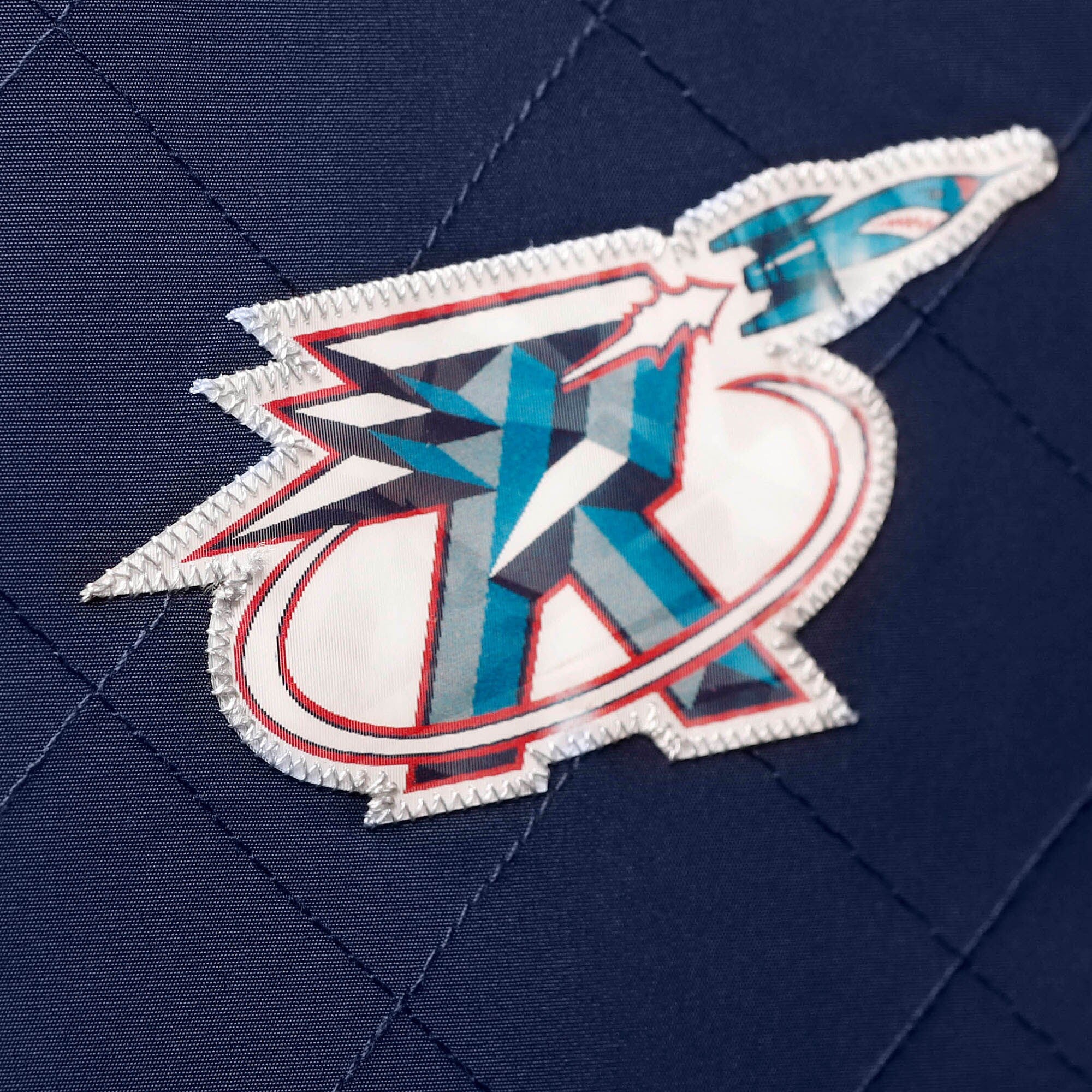[OJBF1201-HROYYPPPBLUE] MENS MITCHELL & NESS 75TH ANNI WARM UP JACKET ROCKETS