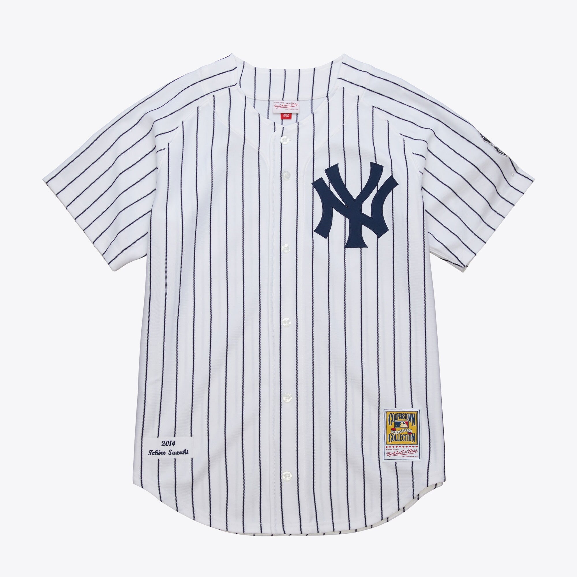 Mens Mitchell & Ness MLB WHITE HOME JERSEY YANKEES 2014 ICHIRO SUZUKI