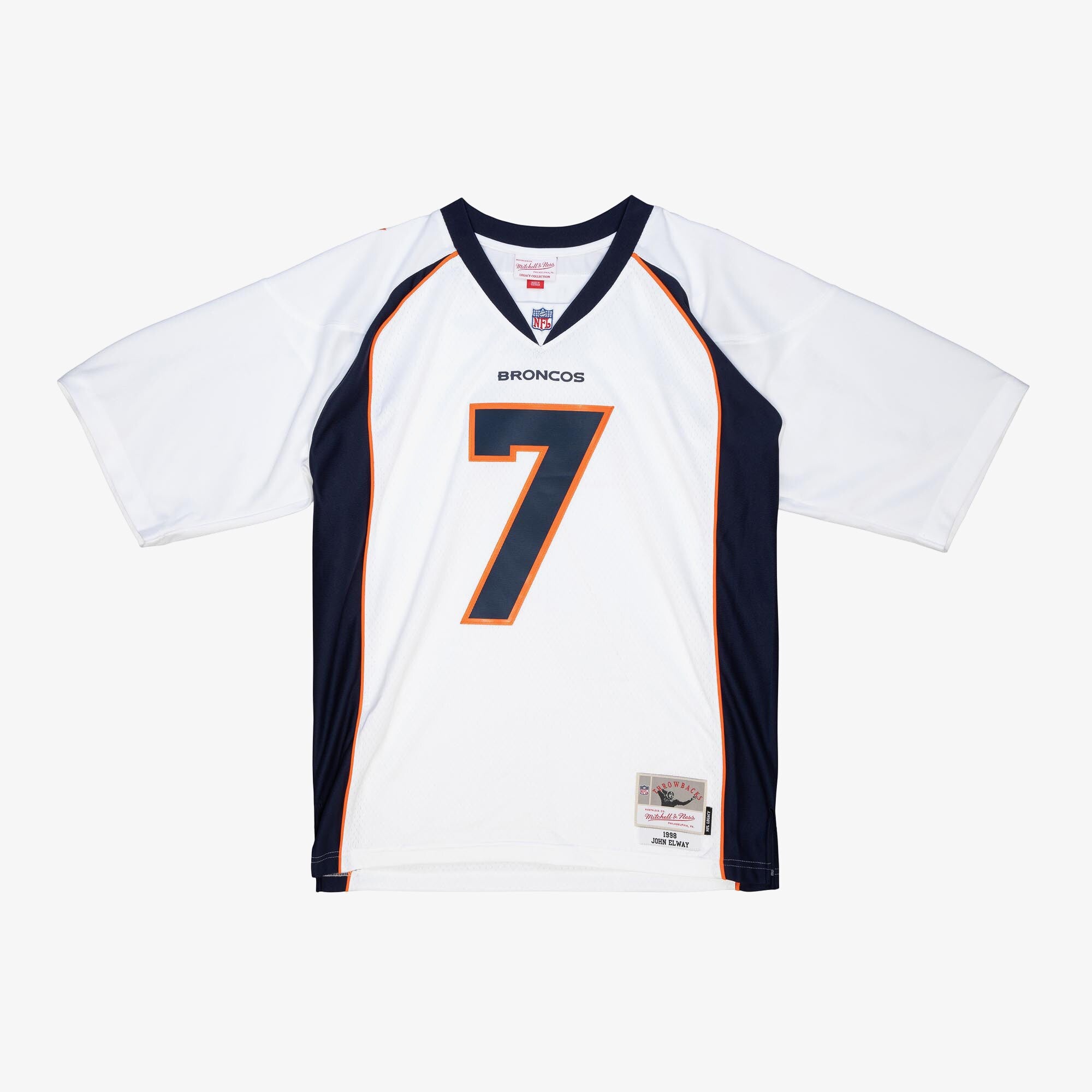 Mens Mitchell & Ness NFL WHITE JERSEY BRONCOS 1998 JOHN ELWAY