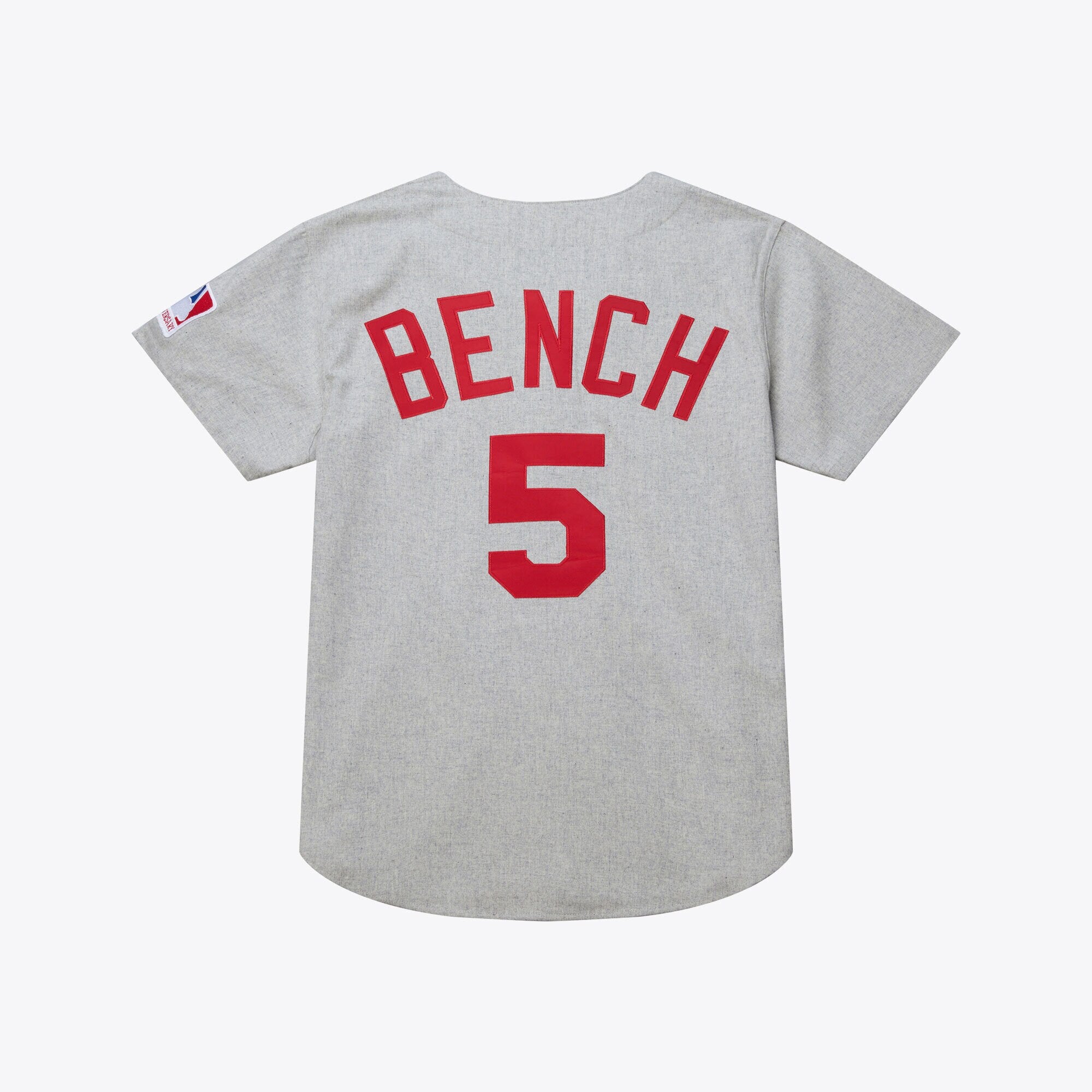 MENS MITCHELL & NESS MLB GREY JERSEY REDS 1969 JOHNNY BENCH