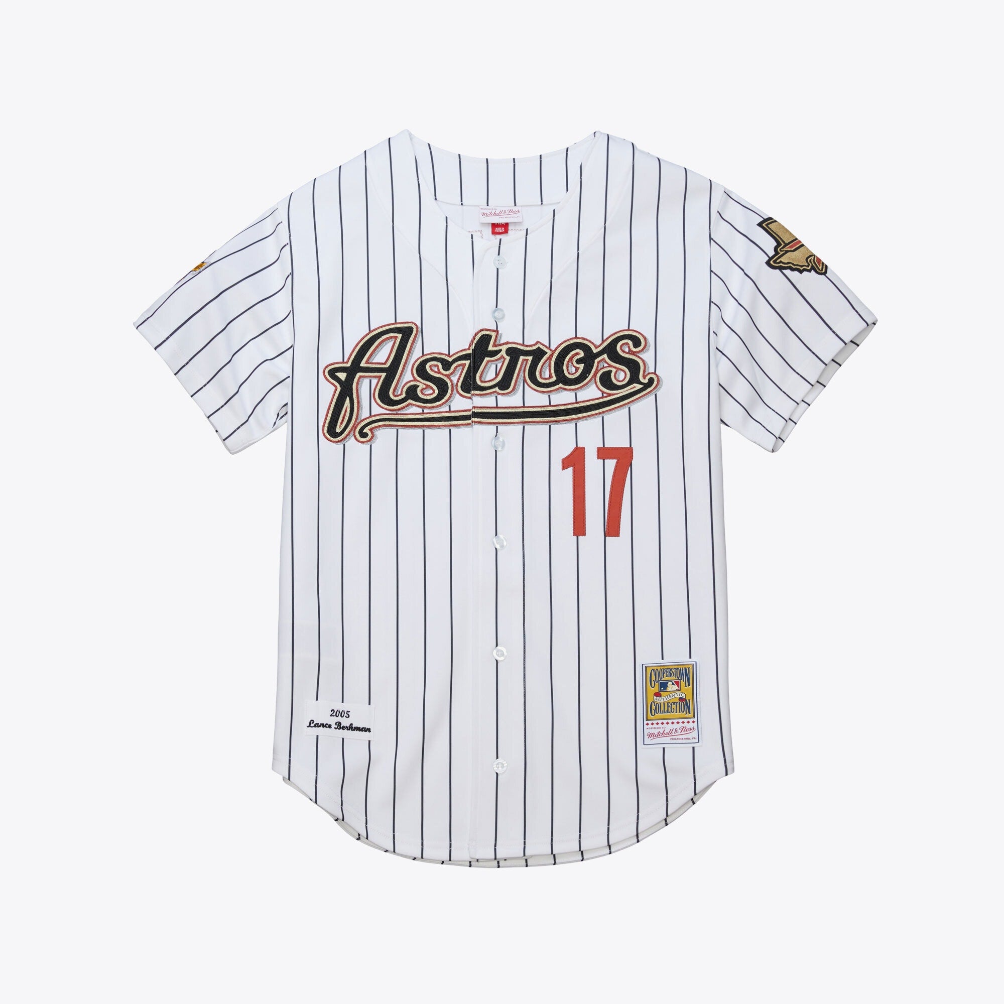Mens Mitchell & Ness MLB PINSTRIPE JERSEY ASTROS 2005 LANCE BERKMAN