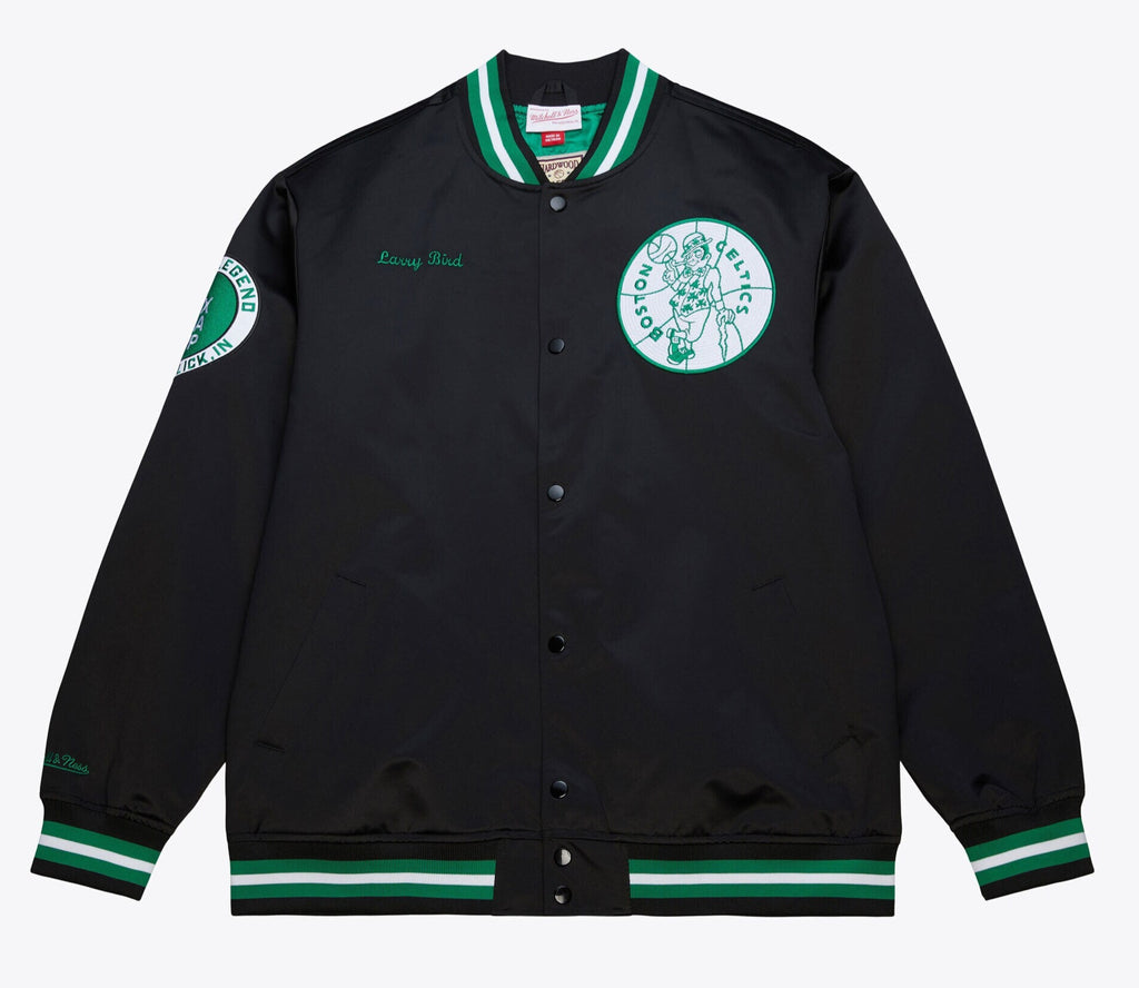 MENS MITCHELL & NESS NBA LEGENDS SATIN JACKET VINTAGE LOGO CELTICS LARRY BIRD