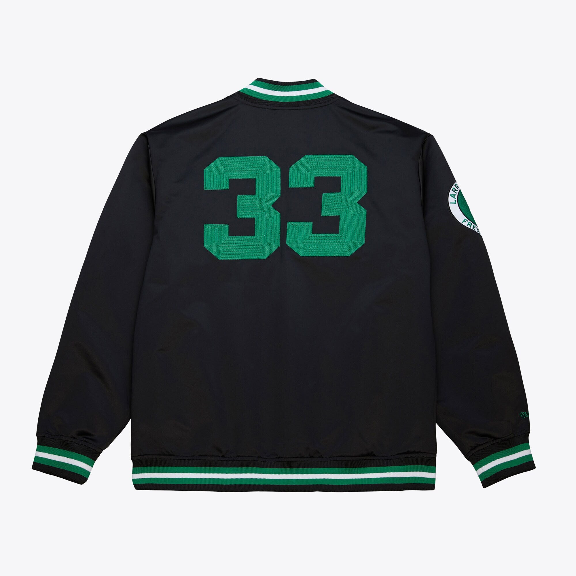 MENS MITCHELL & NESS NBA LEGENDS SATIN JACKET VINTAGE LOGO CELTICS LARRY BIRD