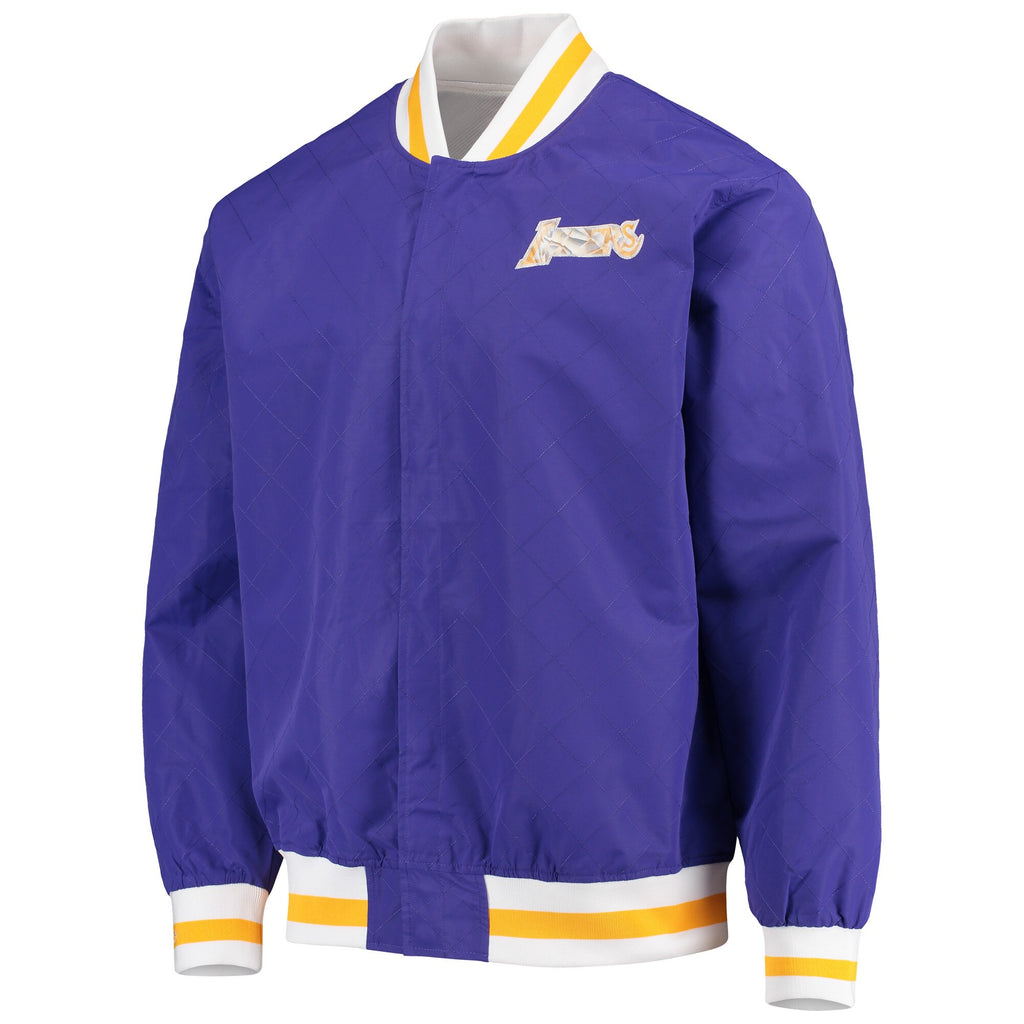 [OJBF1201-LALYYPPPDKPR] MENS MITCHELL & NESS 75TH ANNI WARM UP JACKET LAKERS
