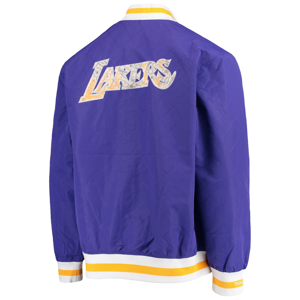[OJBF1201-LALYYPPPDKPR] MENS MITCHELL & NESS 75TH ANNI WARM UP JACKET LAKERS