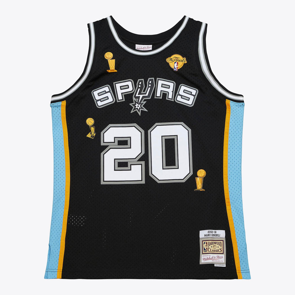 MENS MITCHELL & NESS NUMBER RETIREMENT JERSEY SPURS 2002 MANU GINOBILI