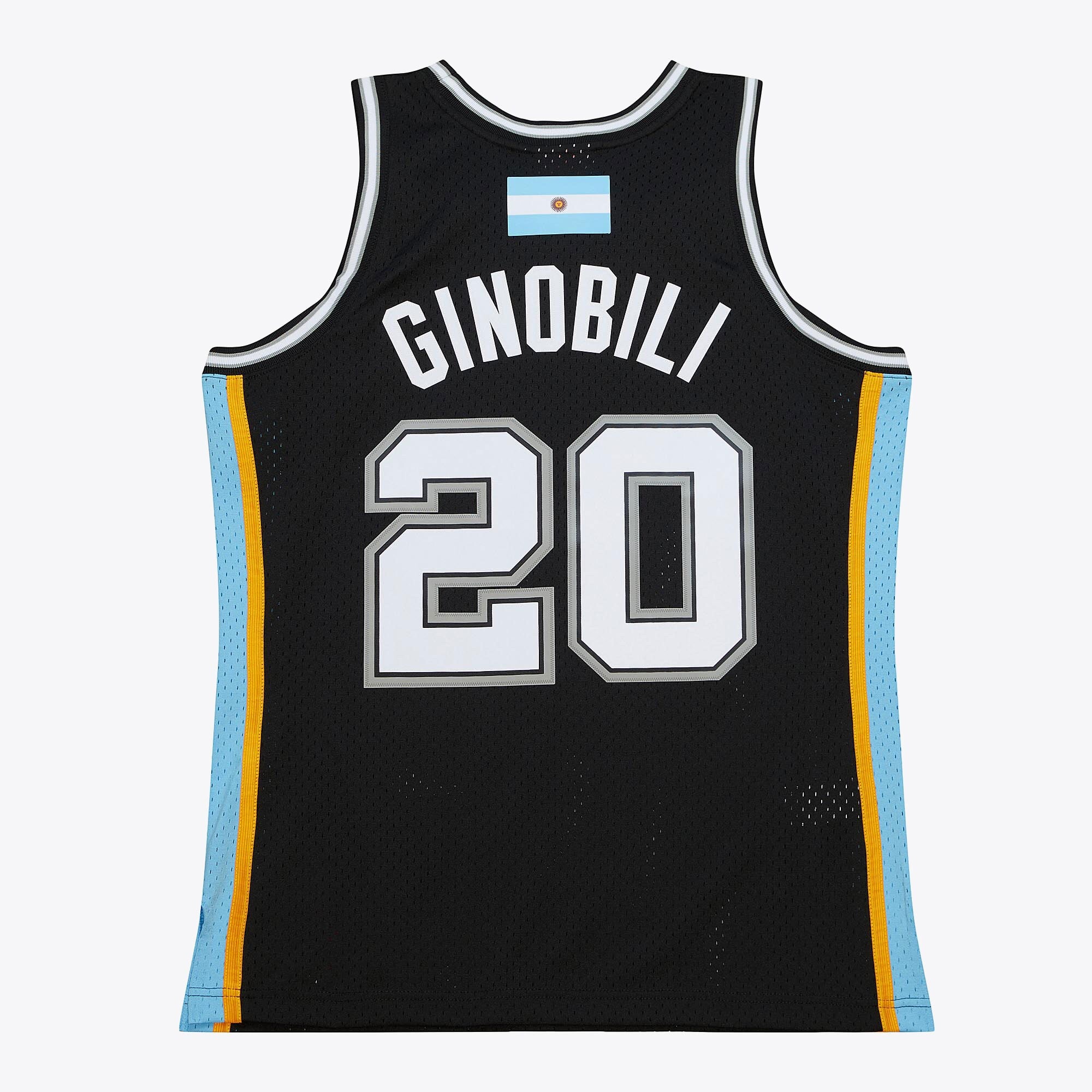 MENS MITCHELL & NESS NUMBER RETIREMENT JERSEY SPURS 2002 MANU GINOBILI