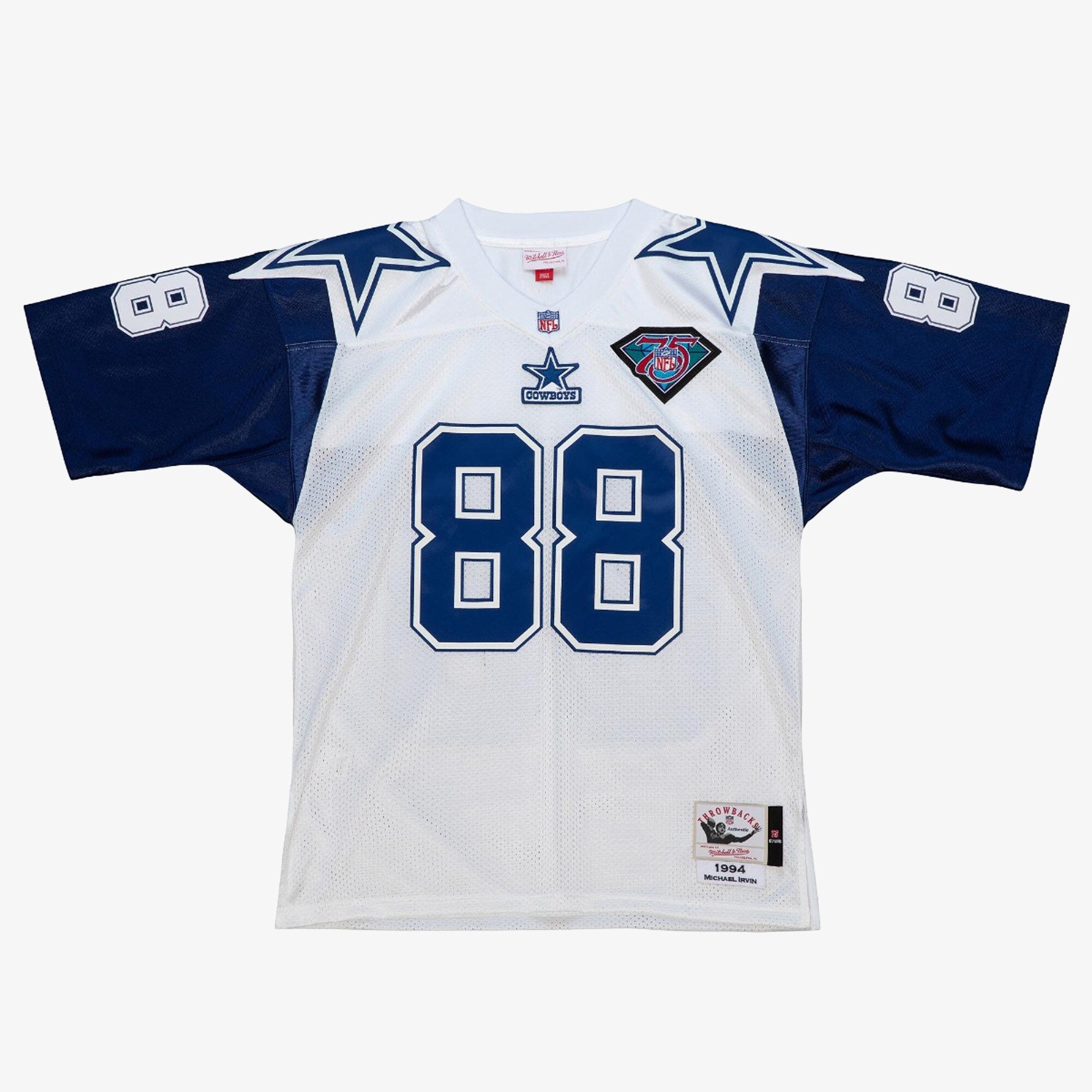 Mens Mitchell & Ness NFL WHITE JERSEY COWBOYS 1994 MICHAEL IRVIN