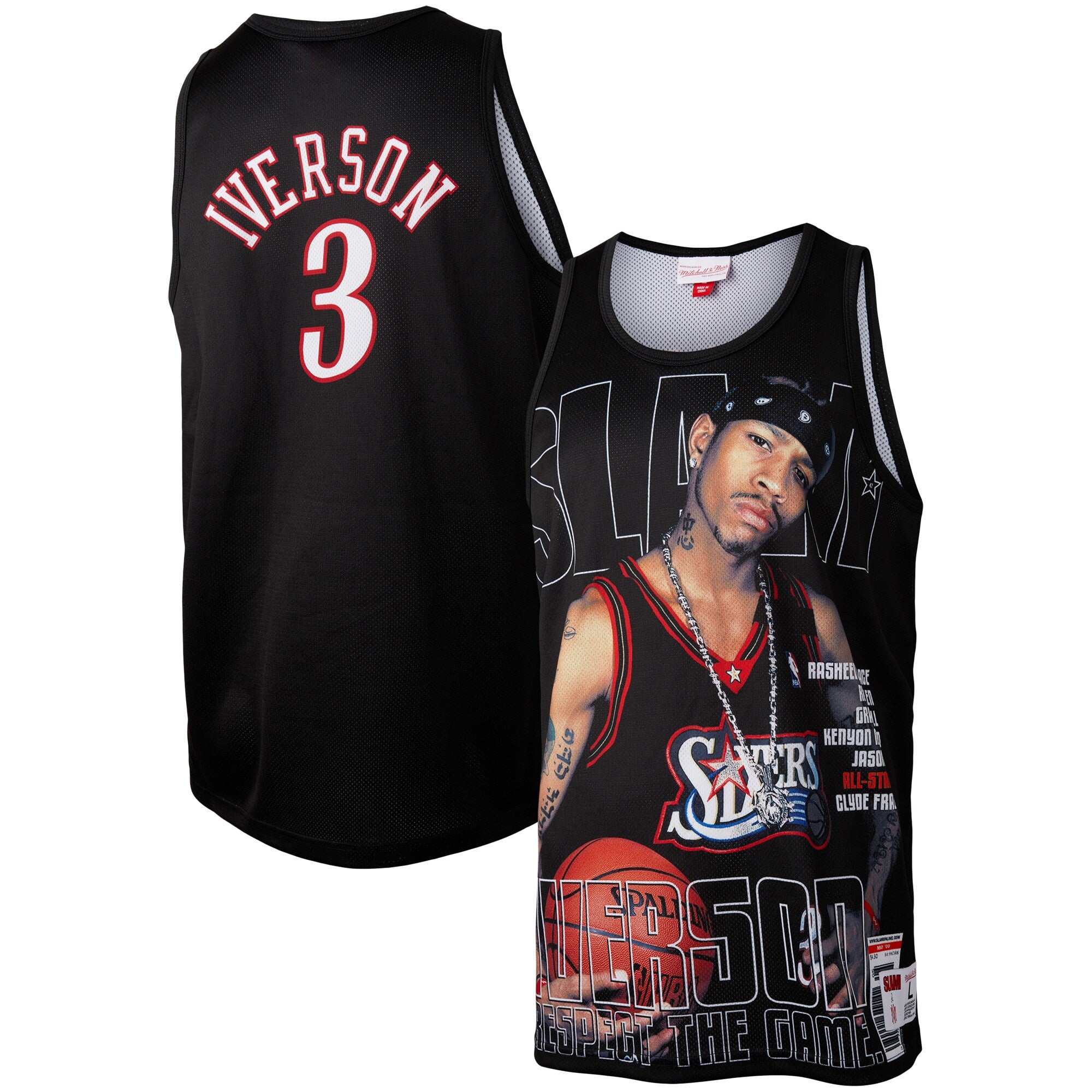 MENS MITCHELL & NESS SLAM SUBLIMATED TANK 76ERS ALLEN IVERSON
