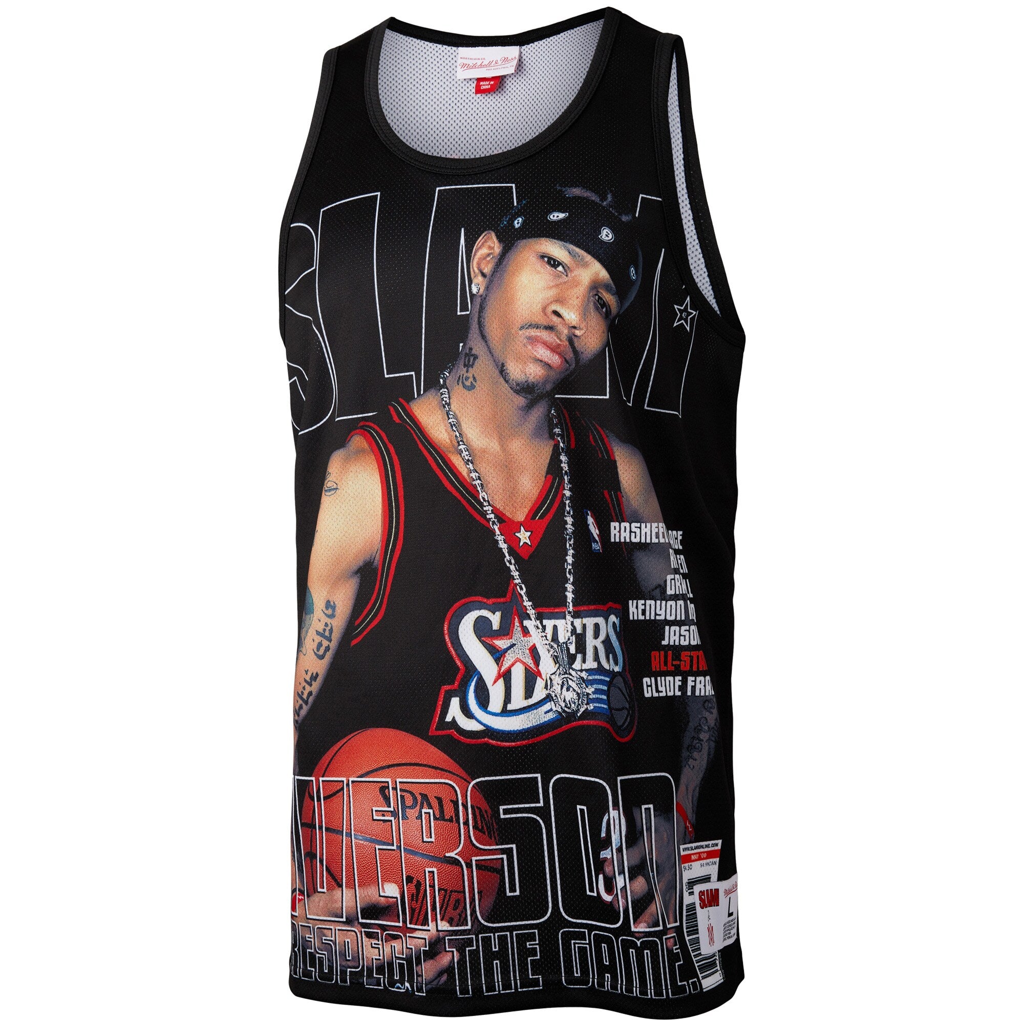 MENS MITCHELL & NESS SLAM SUBLIMATED TANK 76ERS ALLEN IVERSON