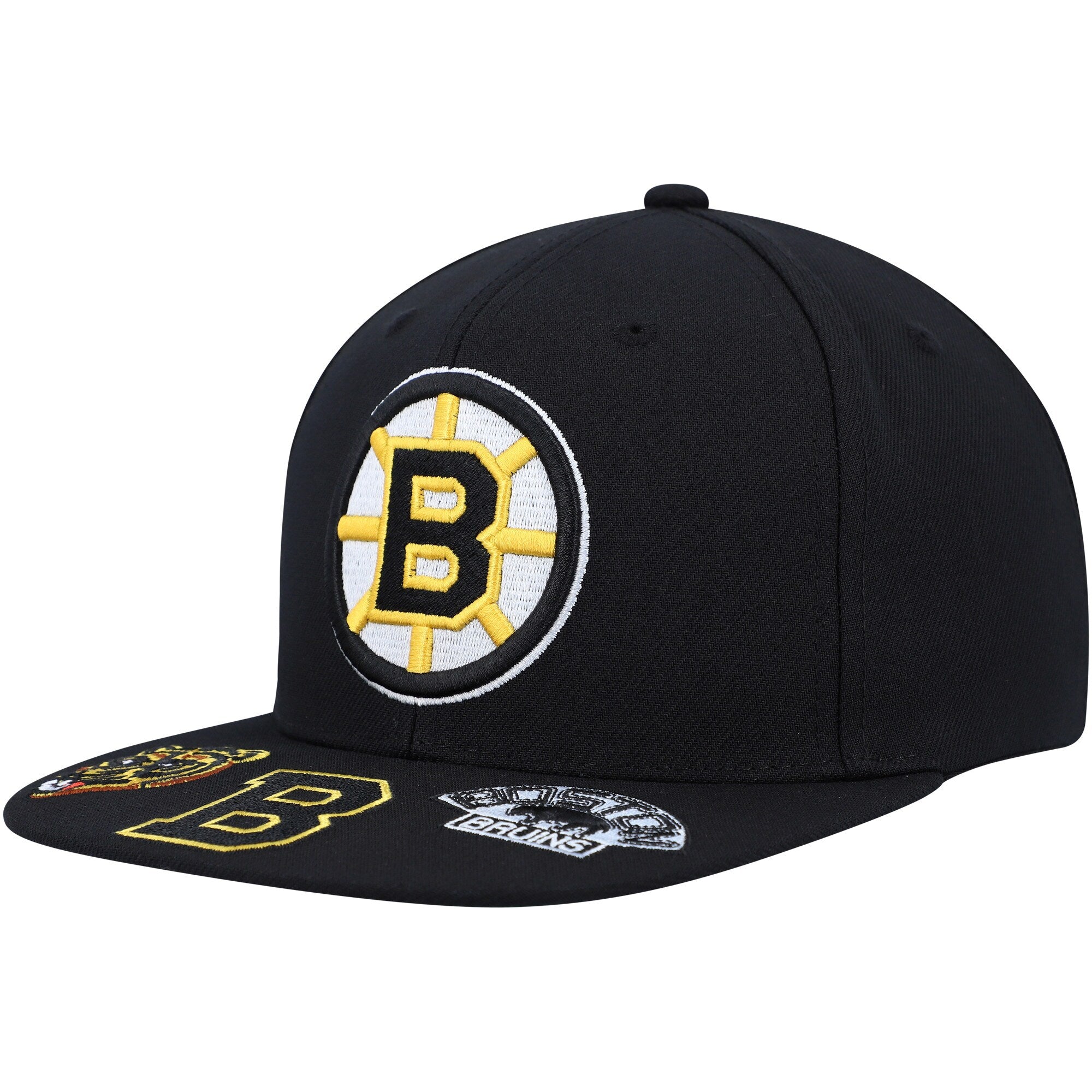 MENS MITCHELL & NESS NHL VINTAGE HAT TRICK SNAPBACK BRUINS - BLACK