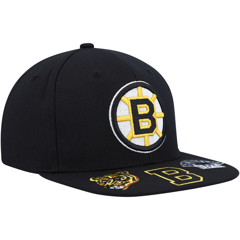 MENS MITCHELL & NESS NHL VINTAGE HAT TRICK SNAPBACK BRUINS - BLACK