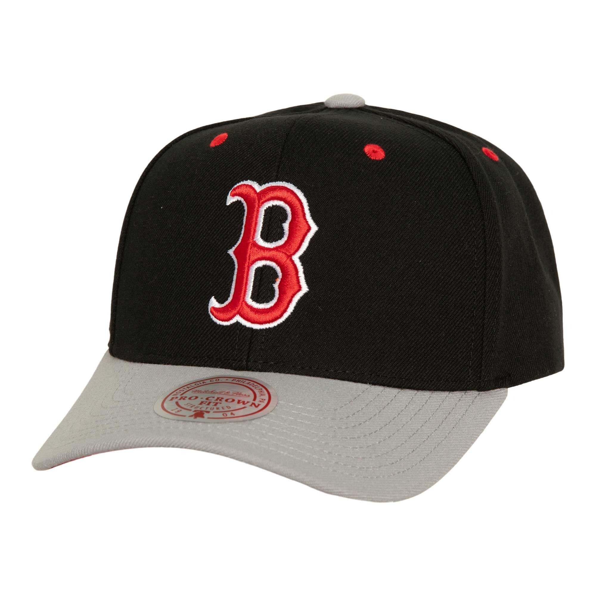 MENS MITCHELL & NESS MLB BRED PRO SNAPBACK RED SOX - BLACK