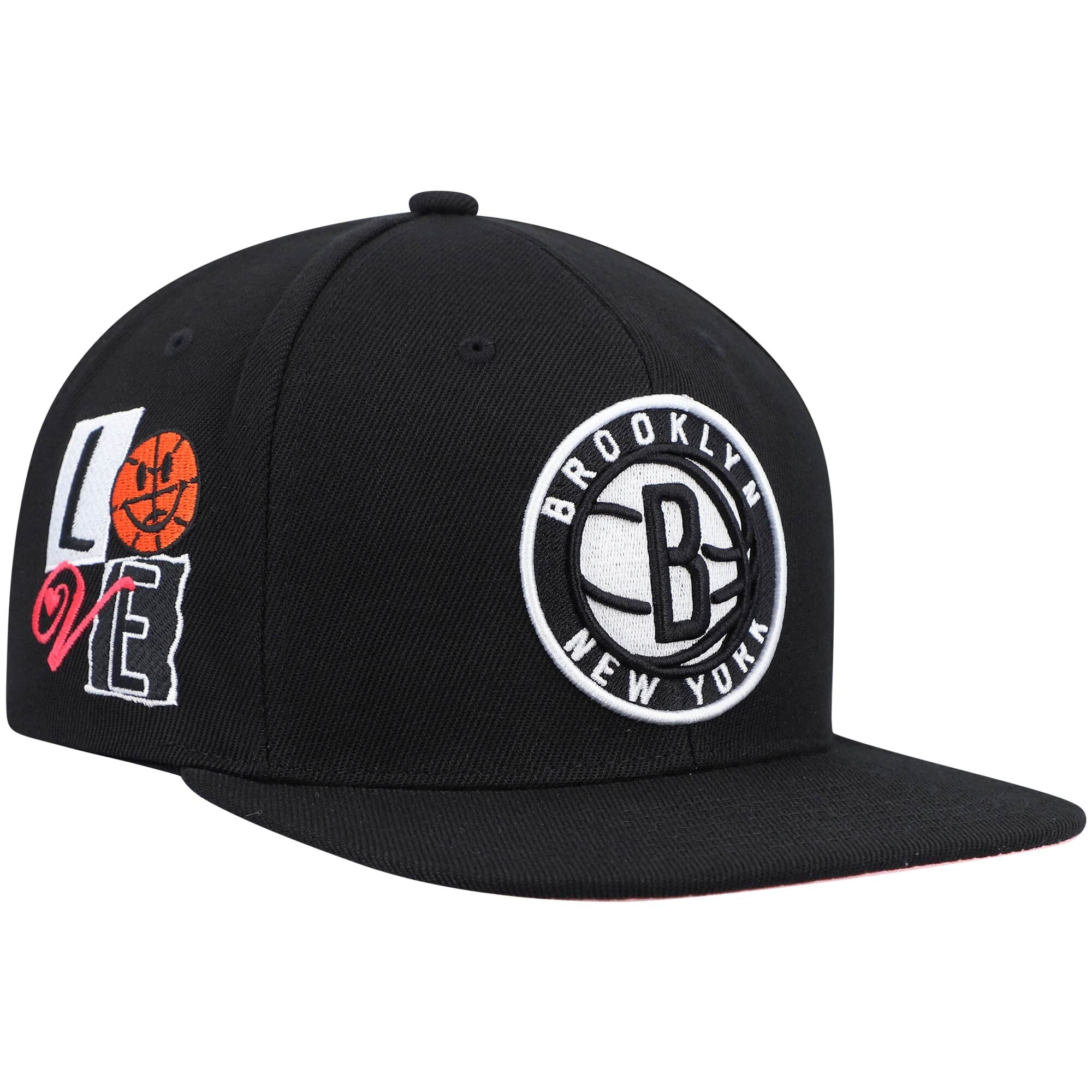 [6HSSSH21228-BNEBLCK] MENS MITCHELL & NESS NBA BROOKLYN NETS ALL LOVE SNAPBACK