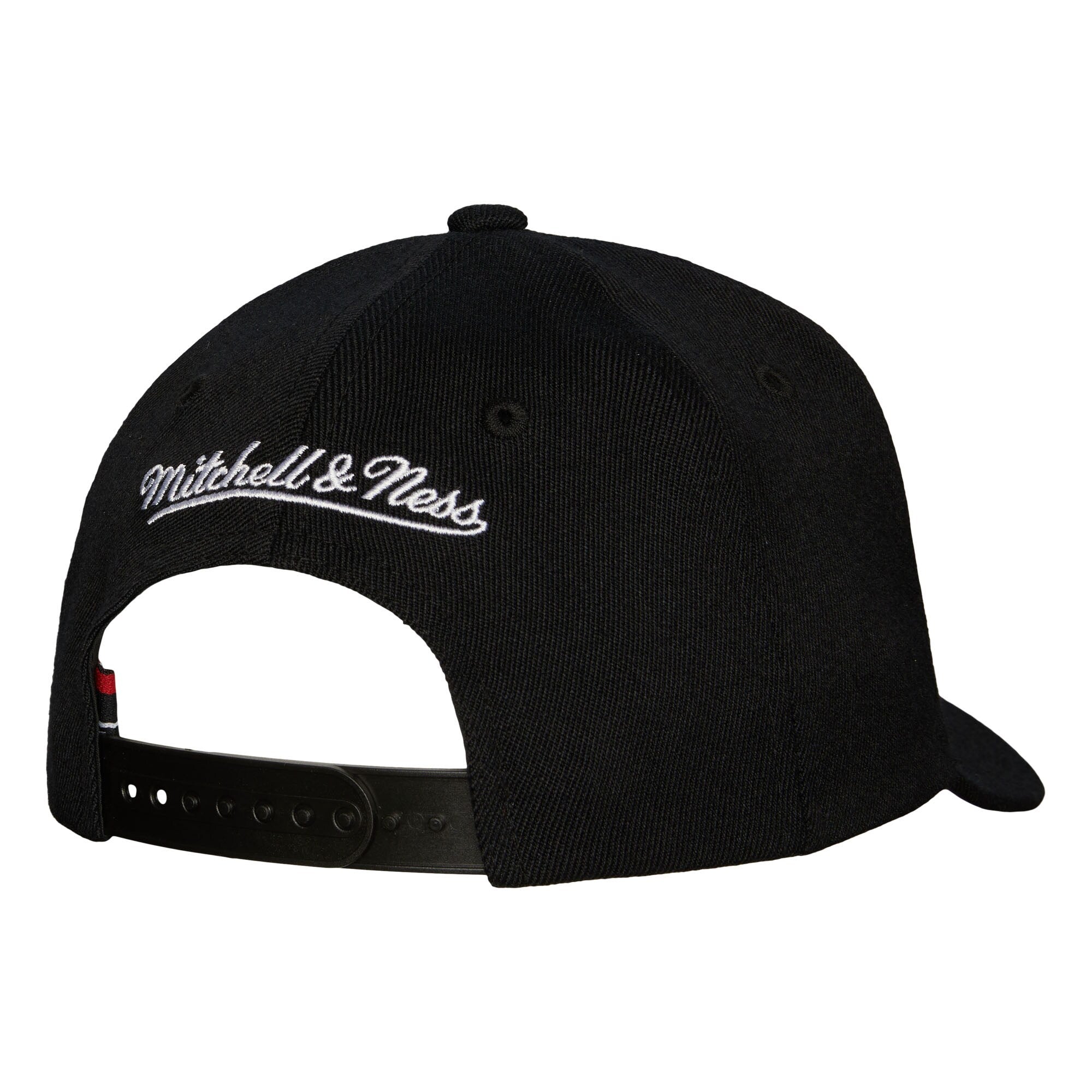 MENS MITCHELL & NESS NBA TEAM SCRIPT 2.0 STRETCH SNAPBACK HORNETS - BLACK