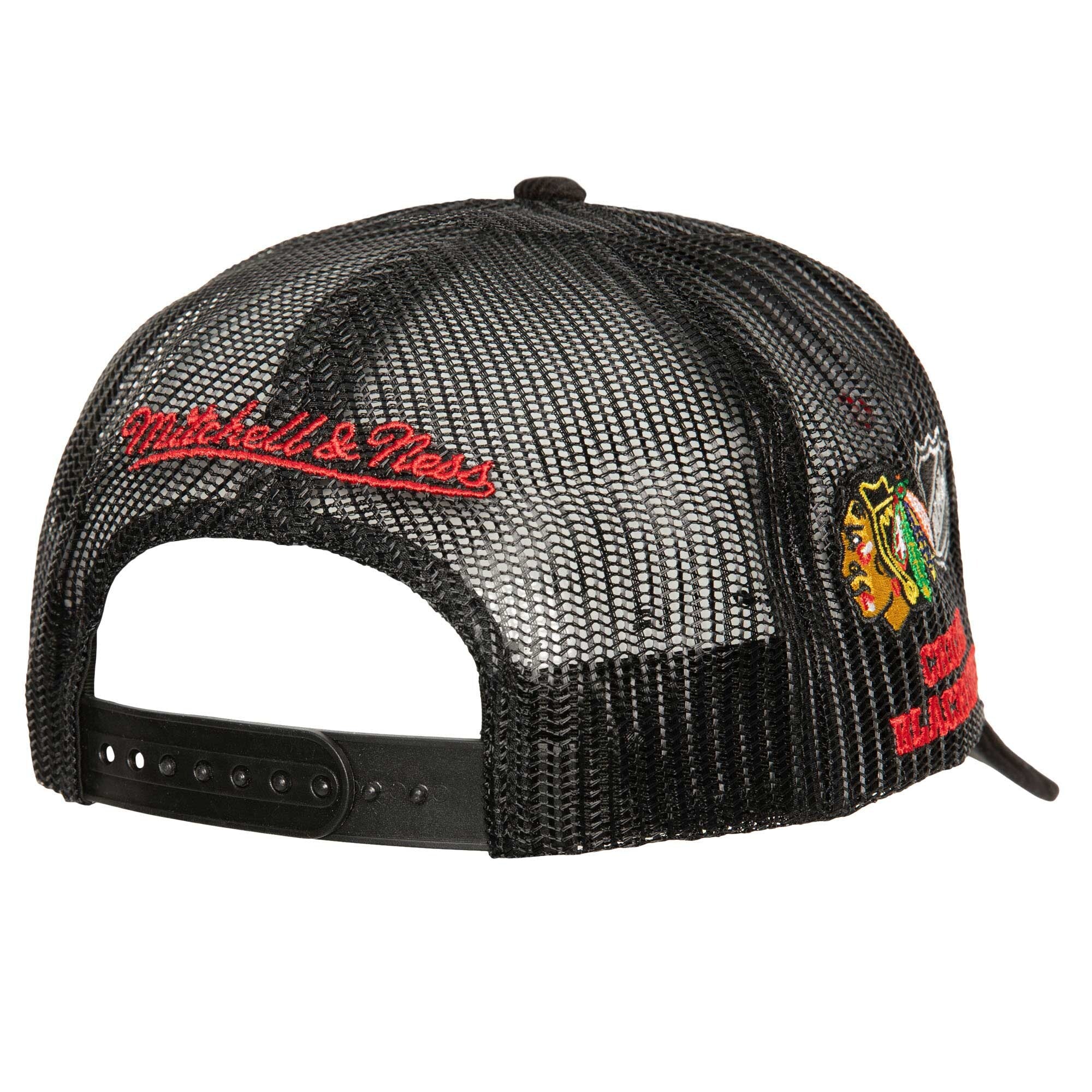 MENS MITCHELL & NESS NHL TIMES UP TRUCKER BLACKHAWKS - BLACK