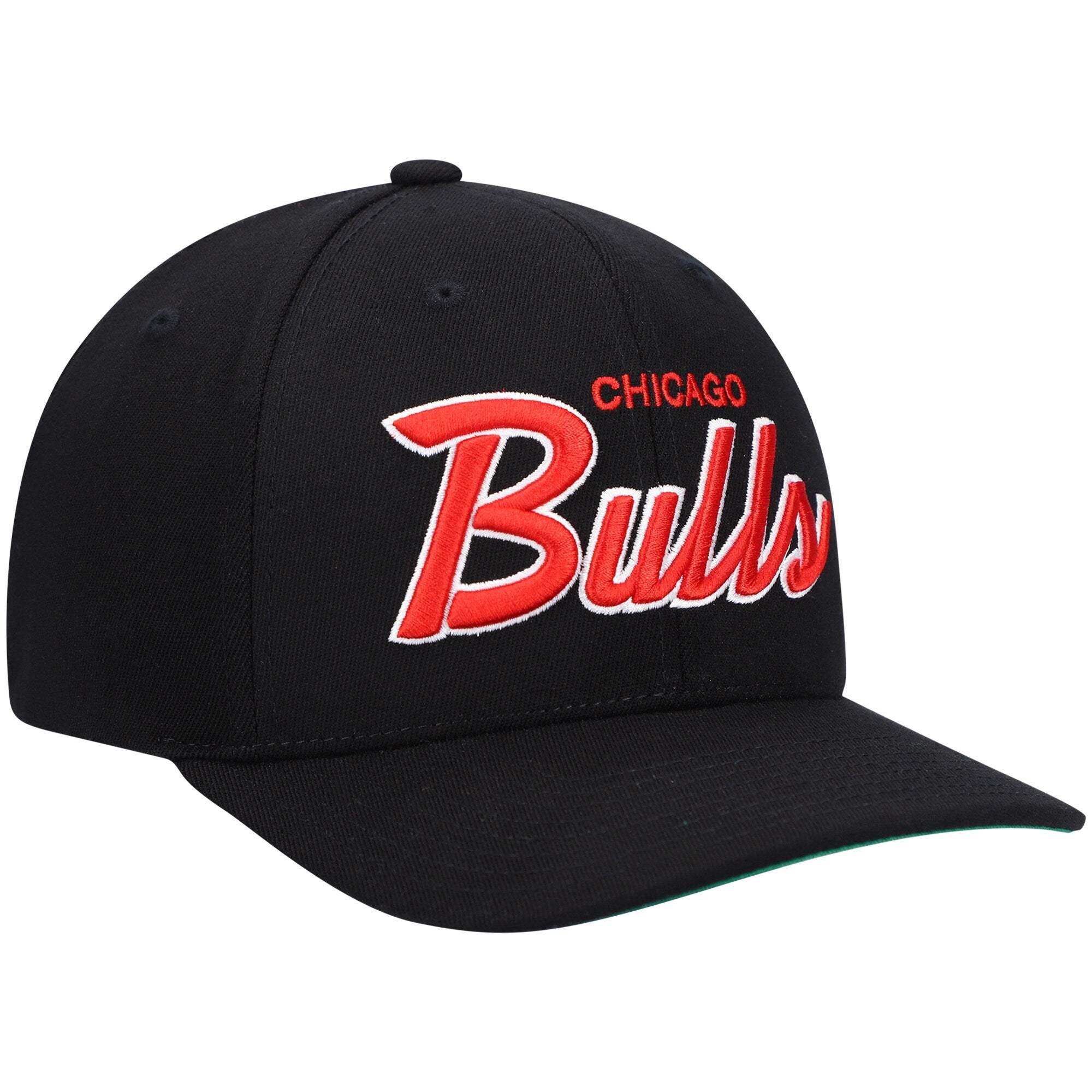 [6HSSMM19360-CBUBLCK] MENS NBA CHICAGO BULLS FOUNDATION SCRIPT STRECTH SNAPBACK
