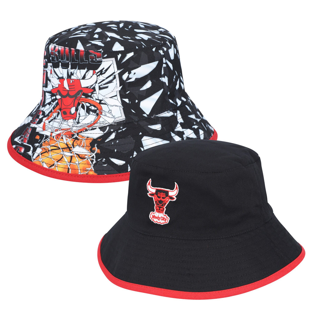 Mens Mitchell & Ness NBA SHATTERED BIG FACE BUCKET HWC BULLS