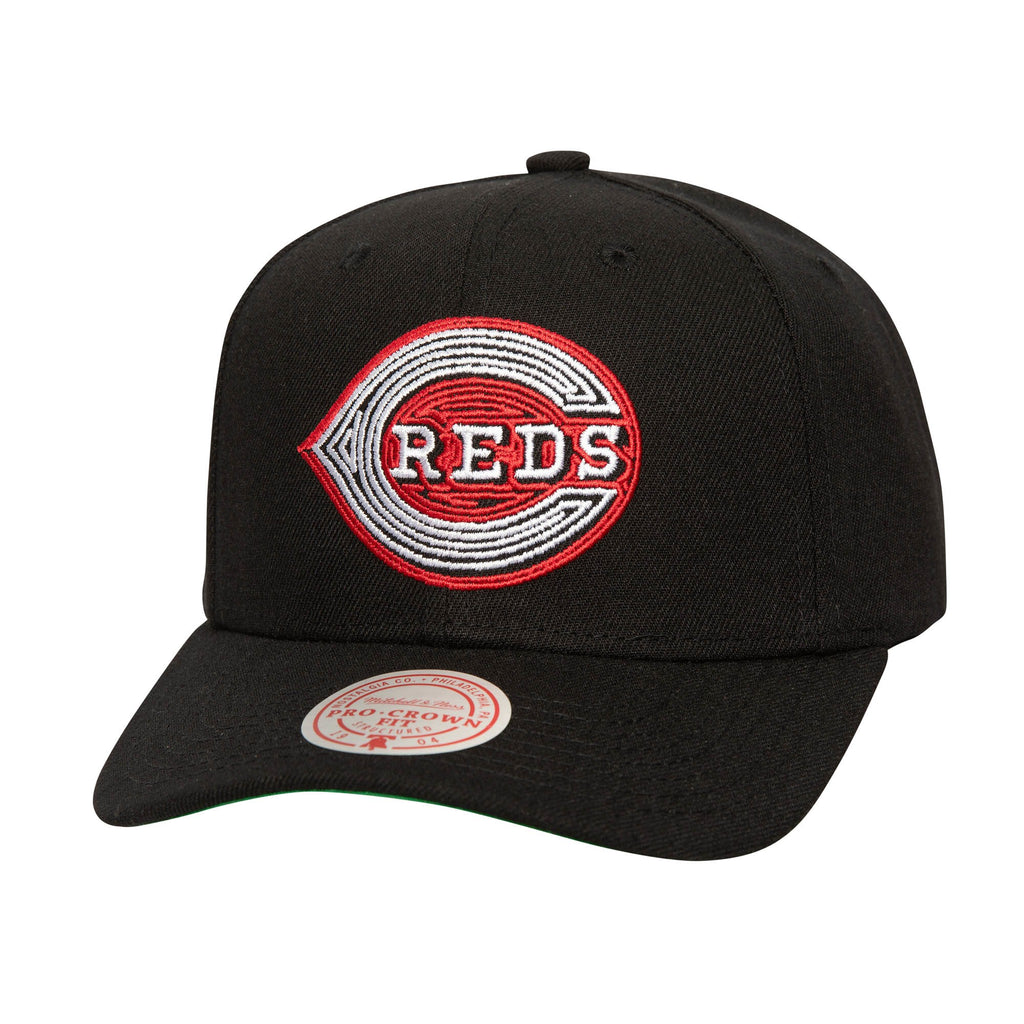 MENS MITCHELL & NESS MLB NEON LOGO PRO SNAPBACK REDS - BLACK