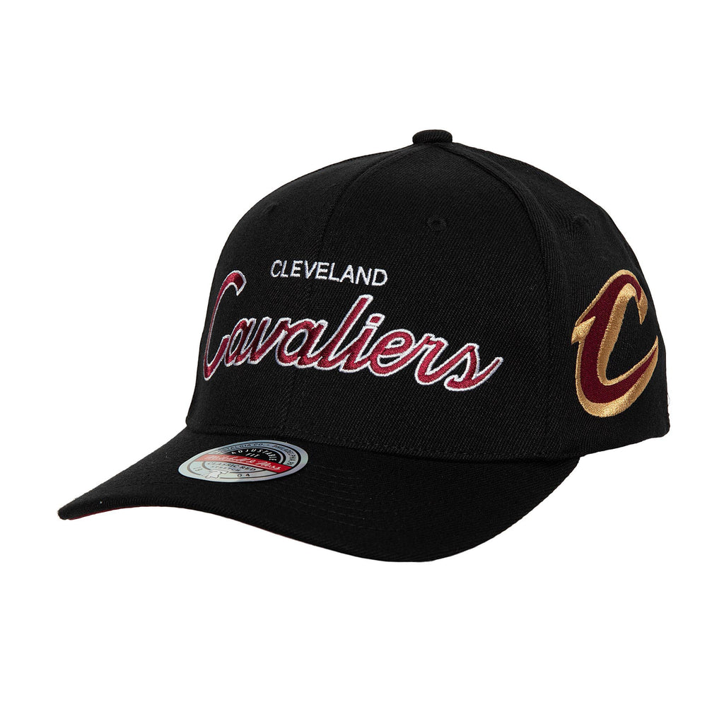 MENS MITCHELL & NESS NBA TEAM SCRIPT 2.0 STRETCH SNAPBACK CAVALIERS