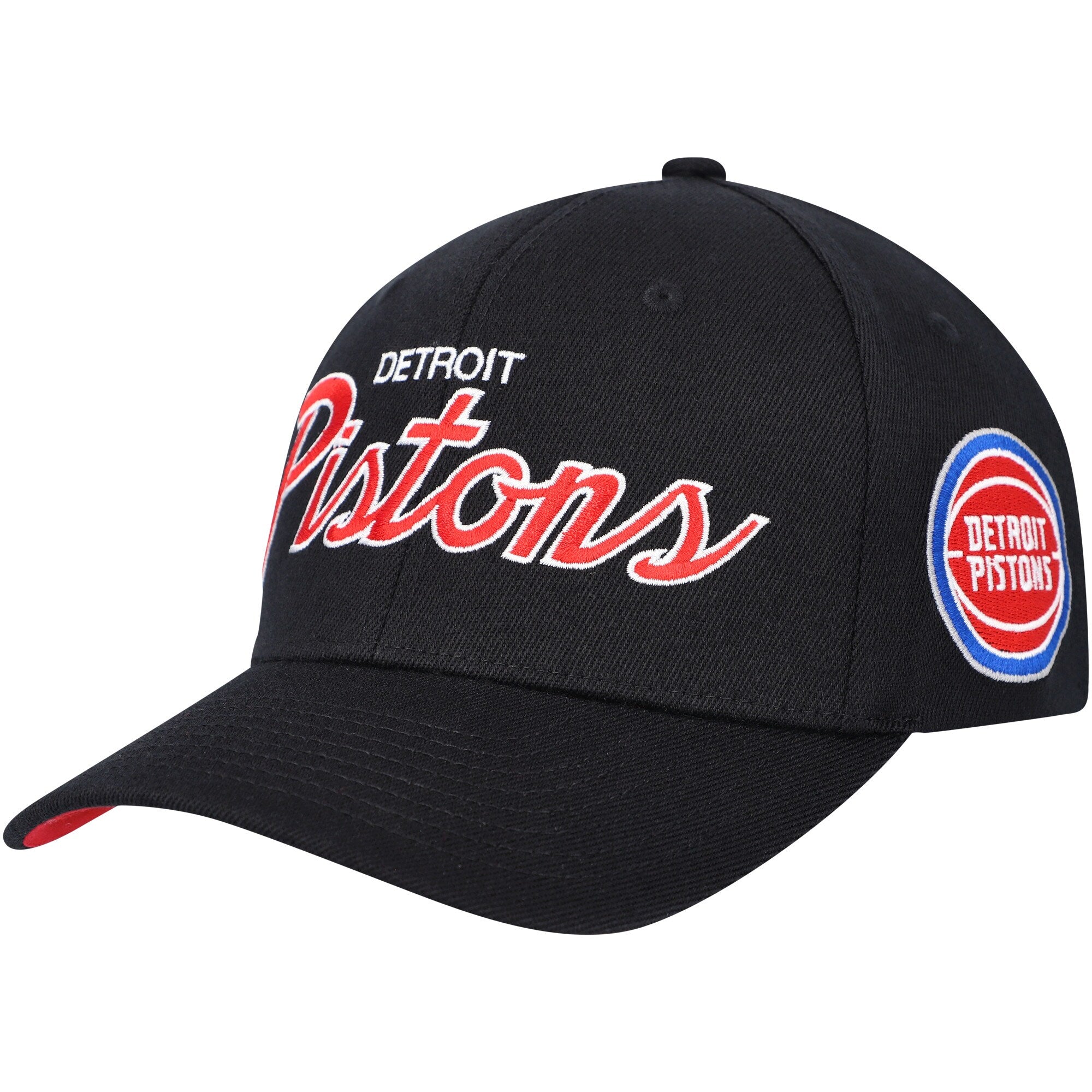 Mens Mitchell & Ness NBA TEAM SCRIPT 2.0 STRETCH SNAPBACK PISTONS