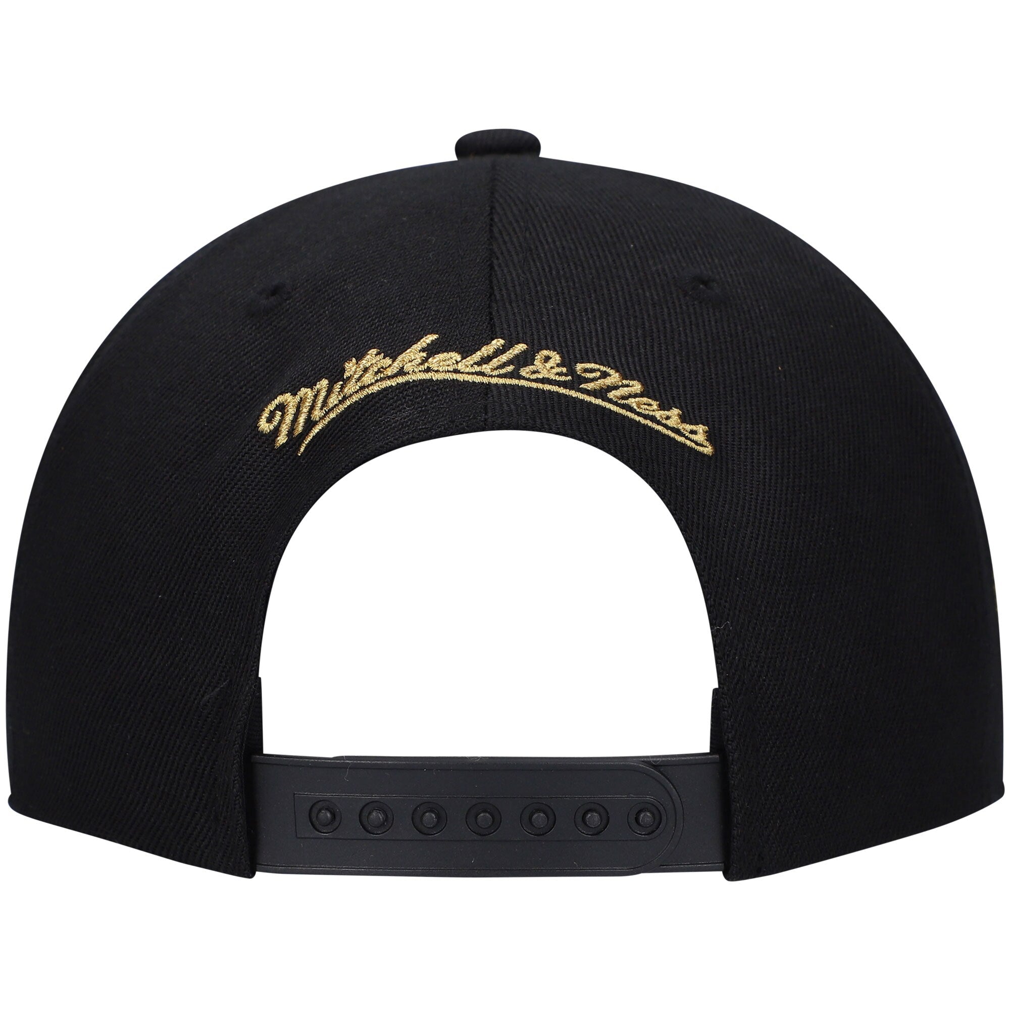 MENS MITCHELL & NESS NBA 75TH GOLD SNAPBACK PISTONS - BLACK