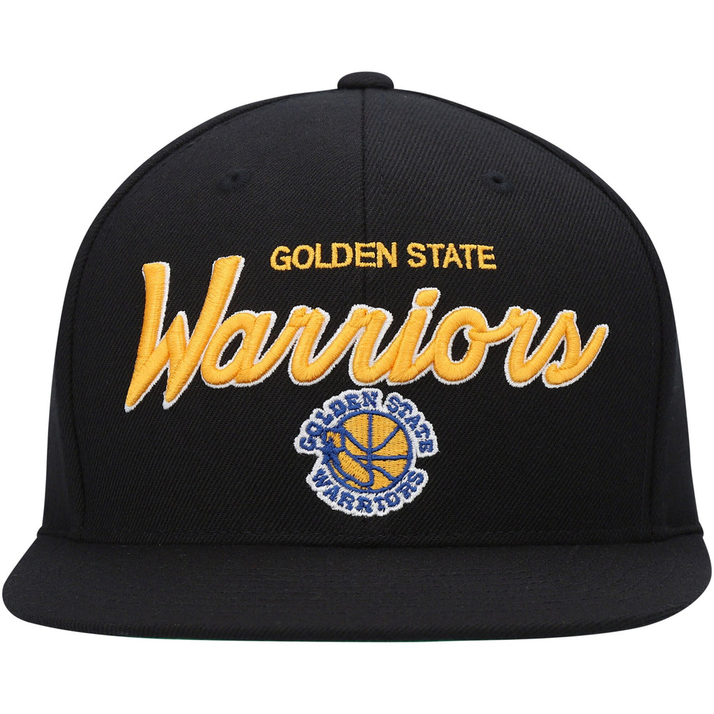 MENS MITCHELL & NESS NBA FOUNDATION SCRIPT FITTED HWC WARRIORS