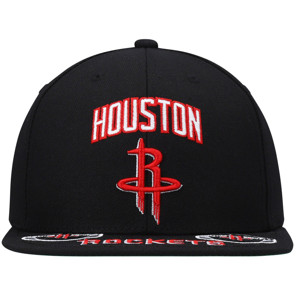 MENS MITCHELL & NESS NBA FRONT LOADED SNAPBACK ROCKETS - BLACK