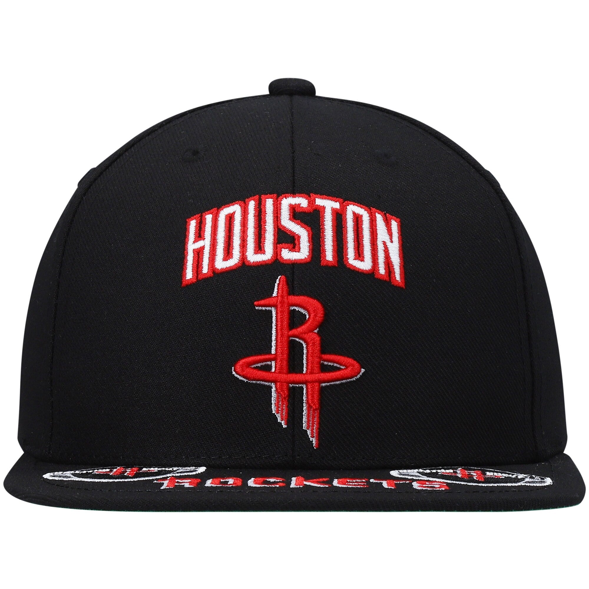 MENS MITCHELL & NESS NBA FRONT LOADED SNAPBACK ROCKETS - BLACK