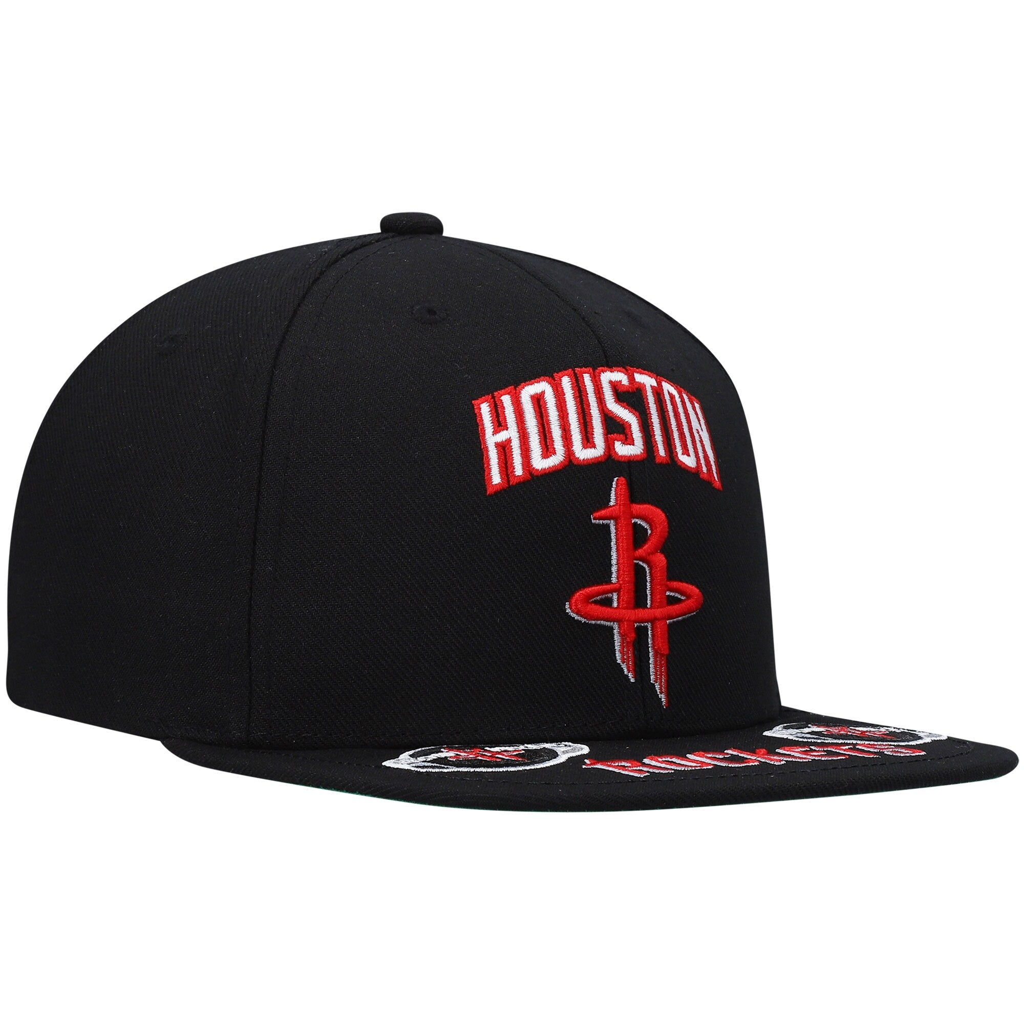 MENS MITCHELL & NESS NBA FRONT LOADED SNAPBACK ROCKETS - BLACK