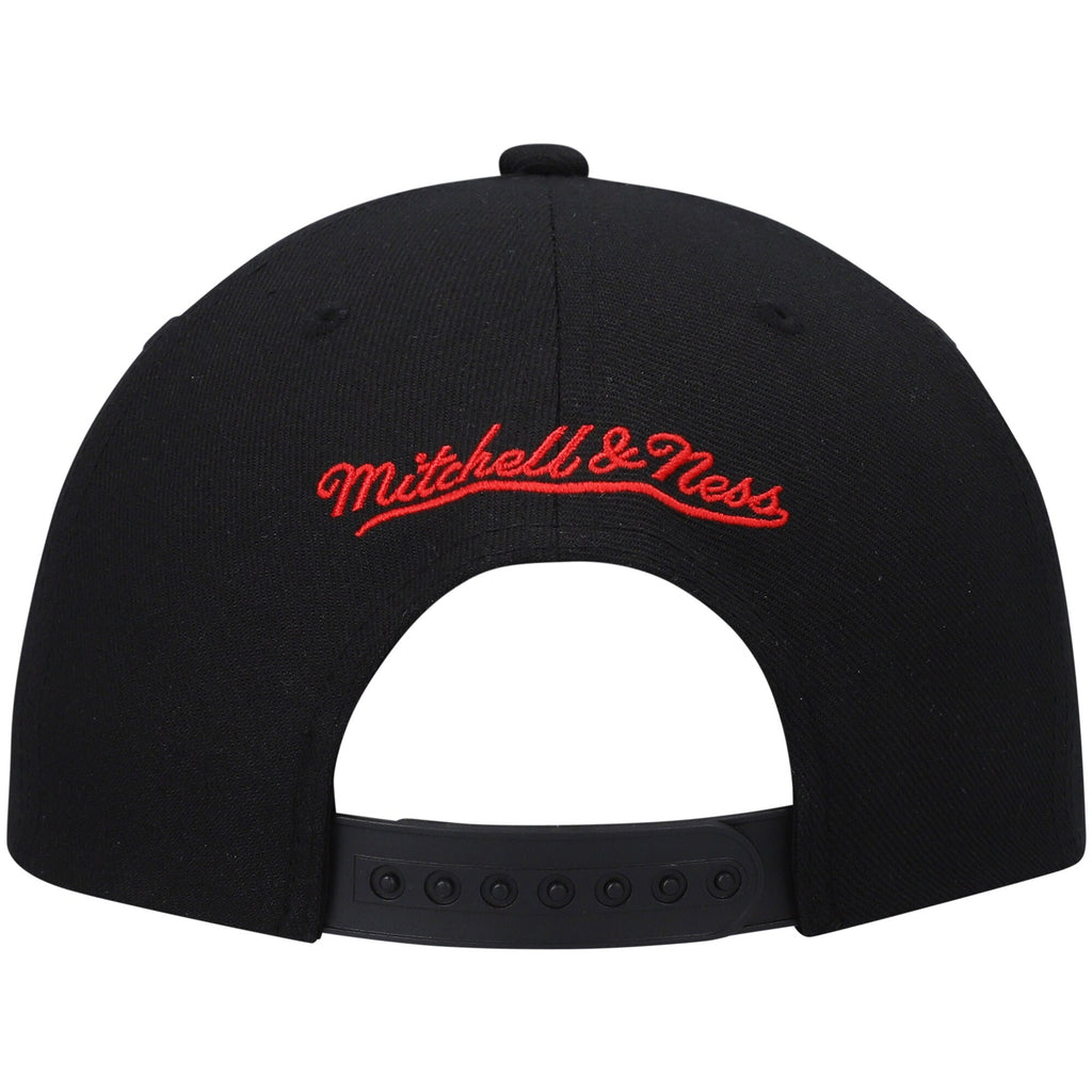 MENS MITCHELL & NESS NBA FRONT LOADED SNAPBACK ROCKETS - BLACK
