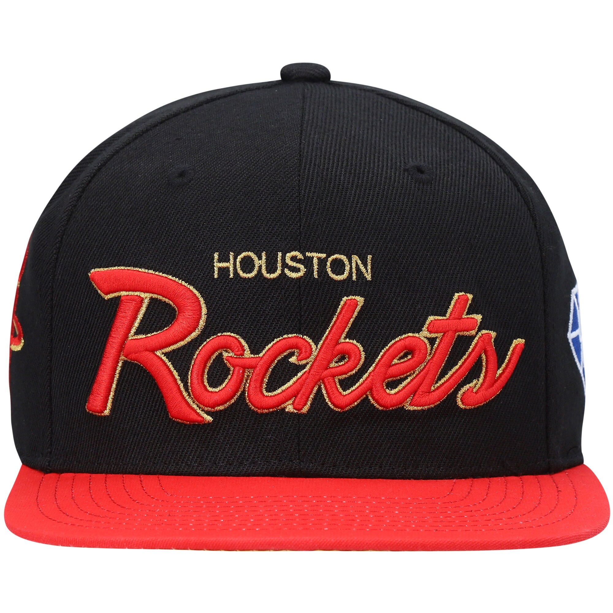 MENS MITCHELL & NESS NBA 75TH GOLD SNAPBACK ROCKETS - BLACK