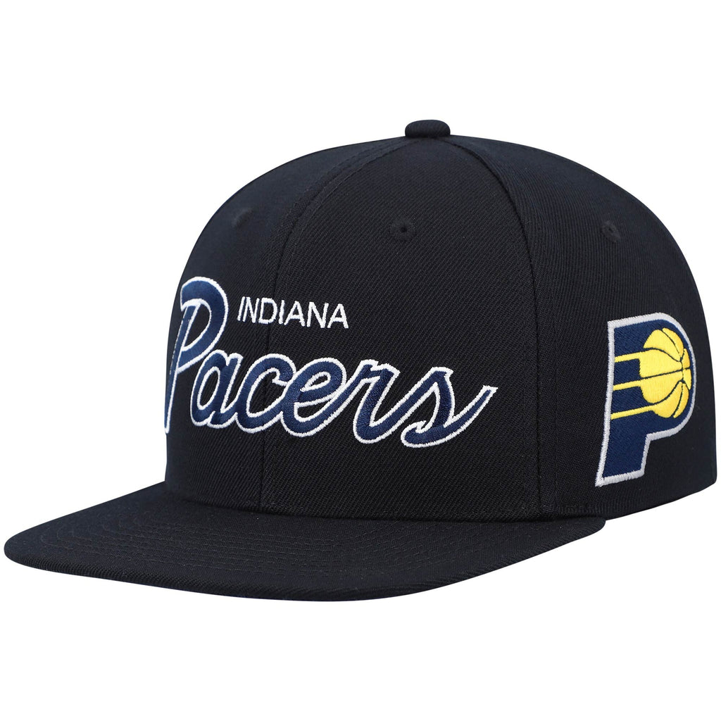 [HHSS3280-IPAYYPPPBLCK] MENS MITCHELL & NESS NBA TEAM SCRIPT 2.0 SNAPBACK PACERS