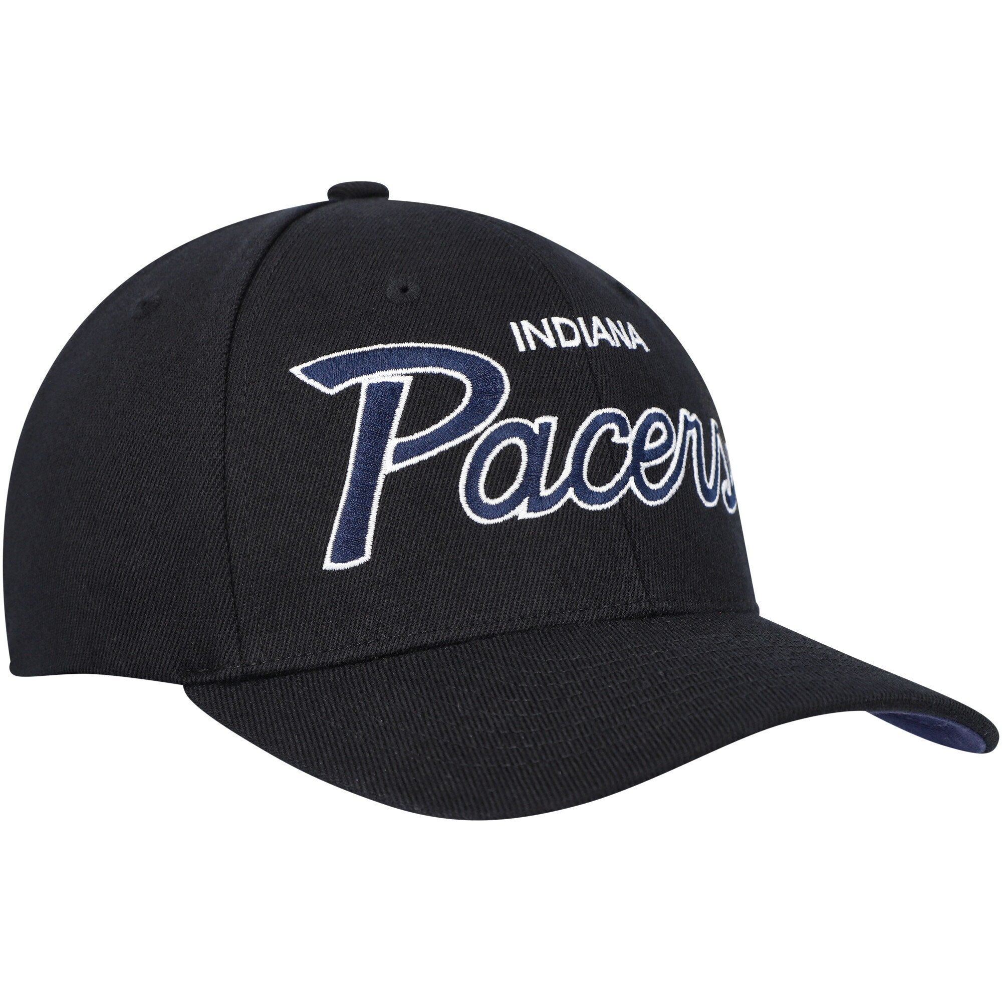 MENS MITCHELL & NESS NBA TEAM SCRIPT 2.0 STRETCH SNAPBACK PACERS