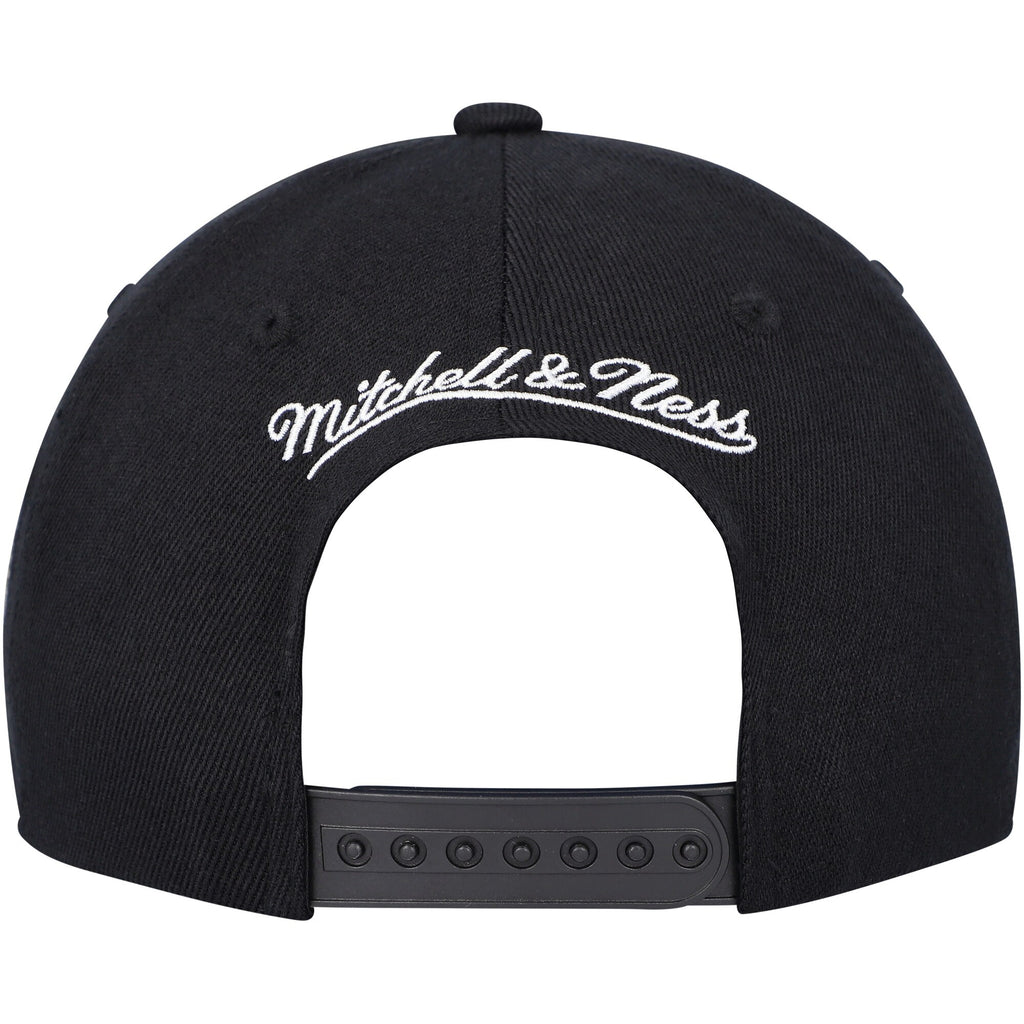 MENS MITCHELL & NESS NBA TEAM SCRIPT 2.0 STRETCH SNAPBACK PACERS