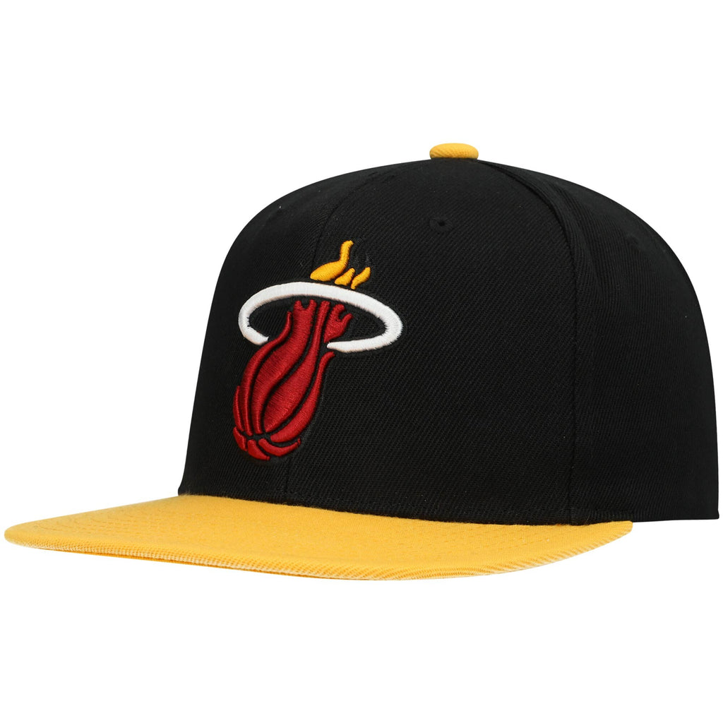 MENS MITCHELL & NESS NBA CORE BASIC SNAPBACK HEAT - BLACK-YELLOW